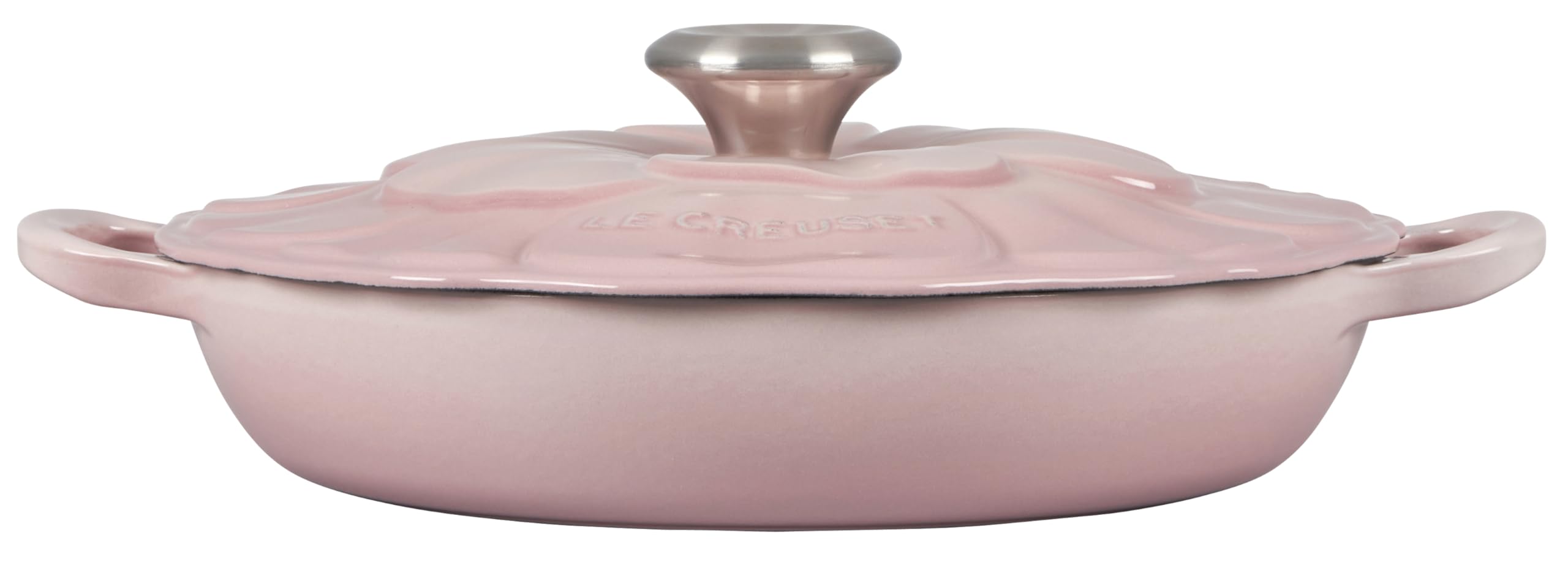 Le Creuset Signature Enameled Cast Iron Petal Braiser 2.25 Quart - Shell Pink | Dutch Oven for Braising, Roasting & Baking | Perfect for Stovetop, Oven & Table Serving