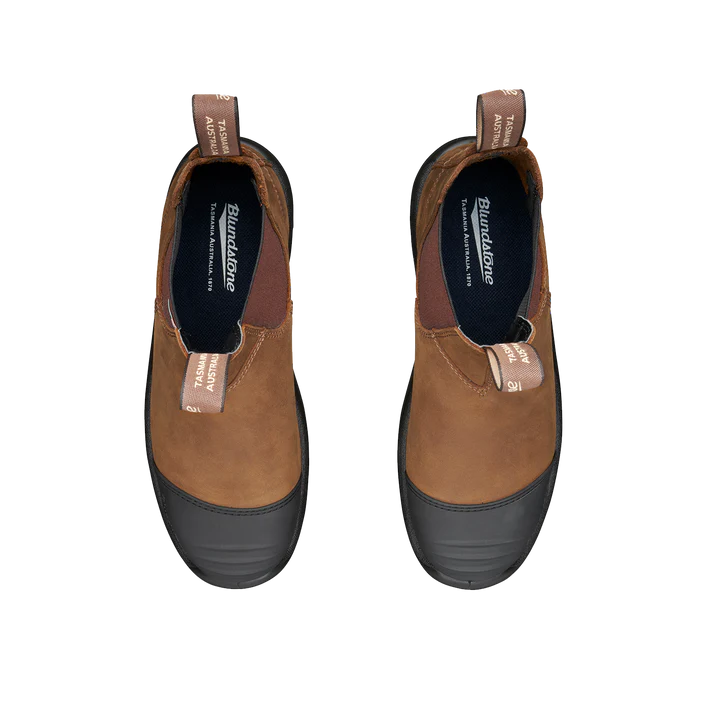 Blundstone 169 Work & Safety Boots with Rubber Toe Cap in Saddle Brown - Durable & Comfortable for Construction, Warehouse & Outdoor Work