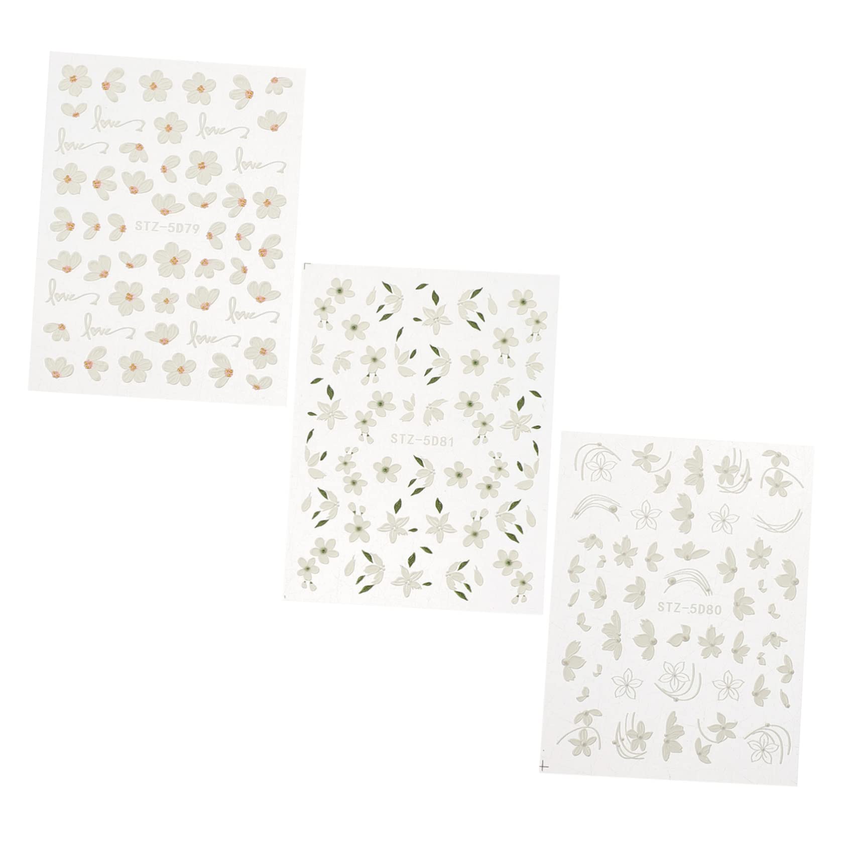 Minkissy Floral Nail Art Stickers - 2 Sets Self-Adhesive Nail Decals for Women & Girls (3 Sheets Each) - DIY Nail Design Accessories for Gel, Acrylic & Natural Nails - Perfect for Manicures, Nail Salons, Home Use, Parties, Weddings & Special Occasions - Great for Spring, Summer, Bridal Showers & Girls' Night Out