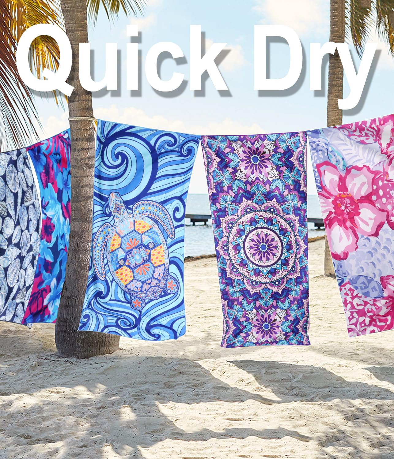 Premium Microfiber Quick Dry Beach Towel - Extra Large Lightweight Sand-Free Towel for Swimming, Yoga, Camping & Travel | Compact Sandproof Design Perfect for Pool, Beach, Cruise & Summer Activities | Star River Turtle Pattern Gift Idea