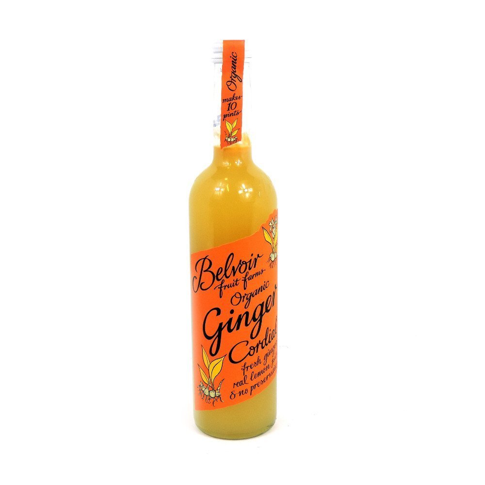 Organic Ginger Cordial by Belvoir Fruit Farms - 500ml (Case of 6) - Premium Ginger Drink for Cocktails, Mocktails & Digestive Health