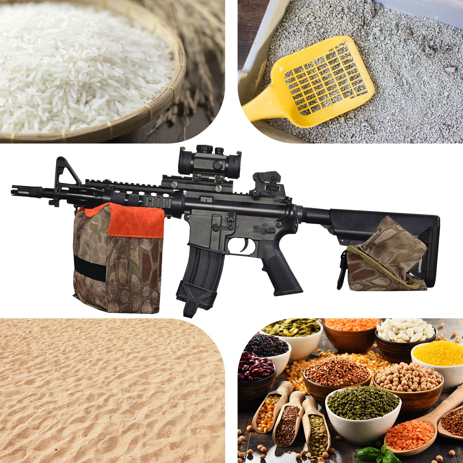 ONATISMAGIN Shooting Sand Bag - Heavy Duty Rifle Rest Bag for Outdoor Hunting, Range Shooting & Bench Rest Support - Perfect for Hunting, Target Practice & Long Range Shooting Accessories