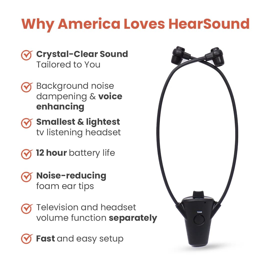 Digital Wireless TV Headphones for Seniors & Hearing Impaired - Universal Wireless Headset System with 100ft Range, 12H Battery Life & Table-Side Charging Cradle (Platinum) - Perfect for Home Entertainment, Movies & TV Watching