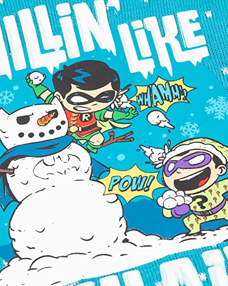 DC Comics 'Chillin like a Villain' Kids Jumper - Ugly Christmas Sweater for Boys & Girls Ages 5-6 | Fun Holiday Party Outfit & Festive Family Matching Costume