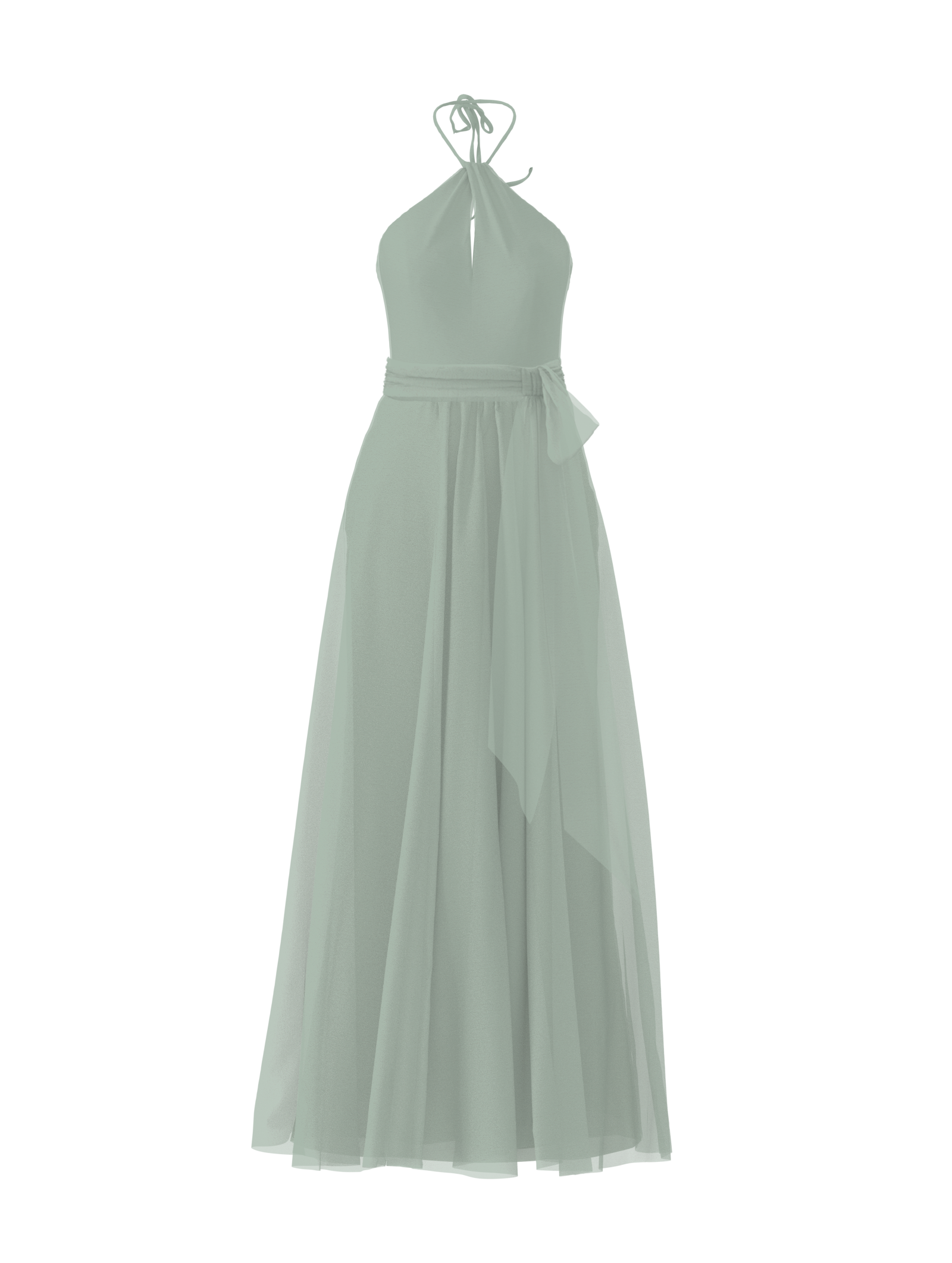 Colby Bodice & Justine Skirt with Sash Belt in Sage Green - Perfect for Weddings, Parties, and Formal Events