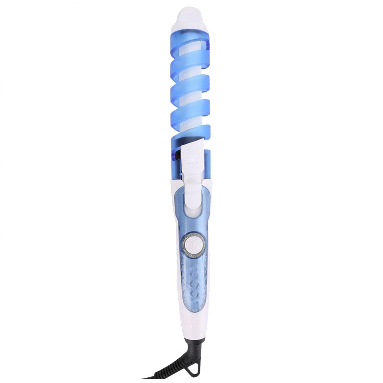 Professional Hair Salon Curling Iron - Spiral Curl Ceramic Hair Curler & Waver Wand for Long Lasting Beach Waves (A02 Blue, 1 Count) - Perfect for Home Styling, Salon Use & Special Occasions