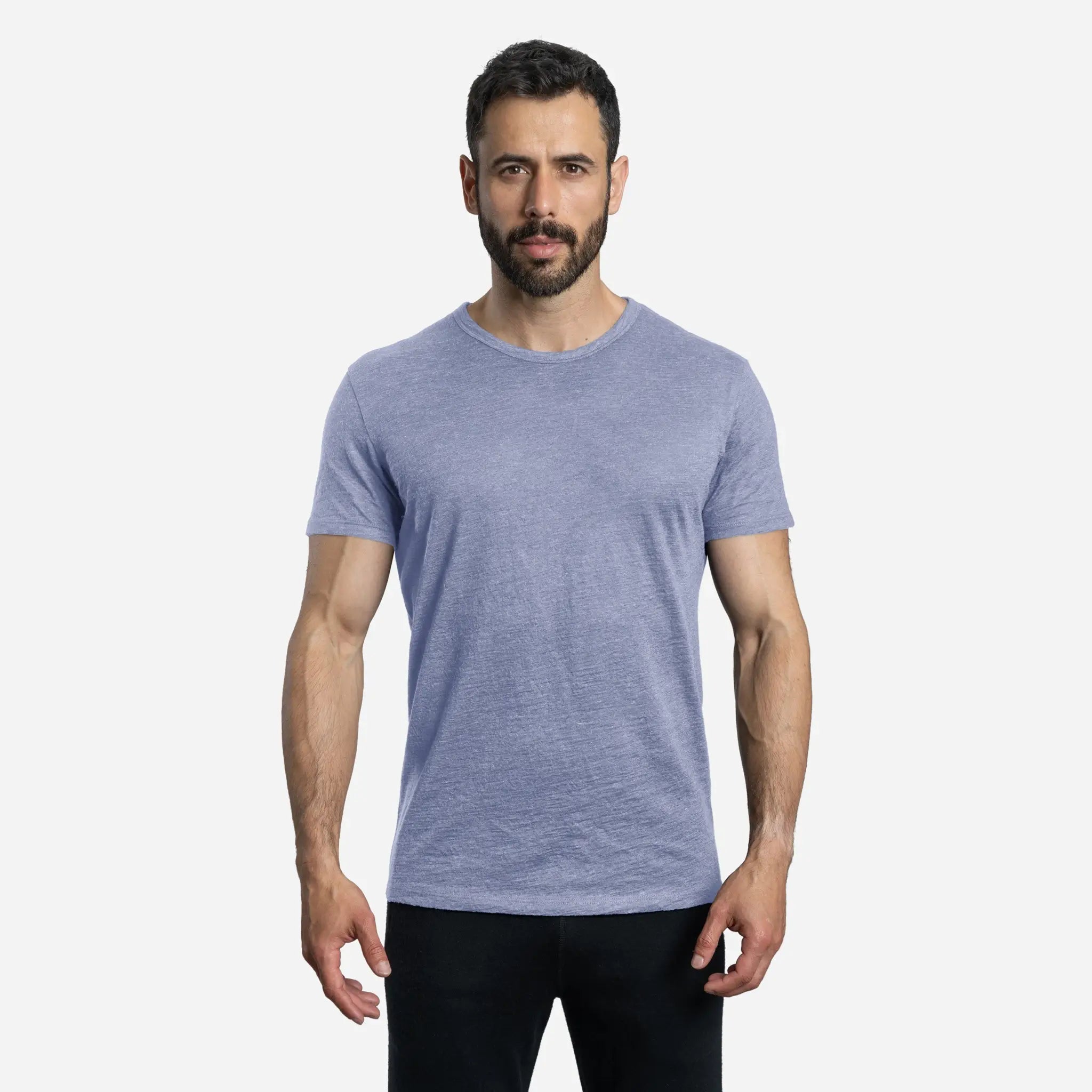 Ultralight Men's Alpaca Wool T-Shirt - 160 GSM Soft Crew Neck Tee for Outdoor Activities & Travel