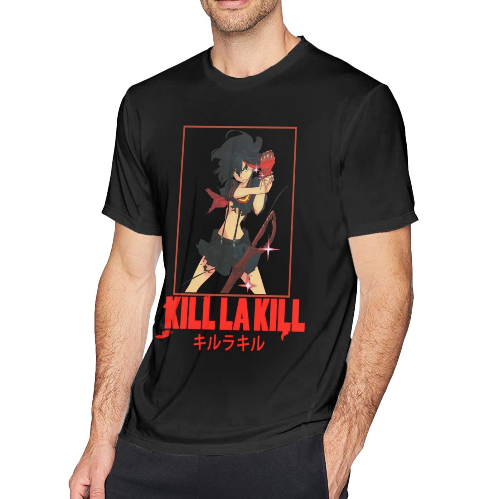 Kill La Kill Ryuko Anime Graphic T-Shirt for Men - Summer Short Sleeve Round Neck Cotton Tee - Perfect for Gym, Workout, and Casual Wear