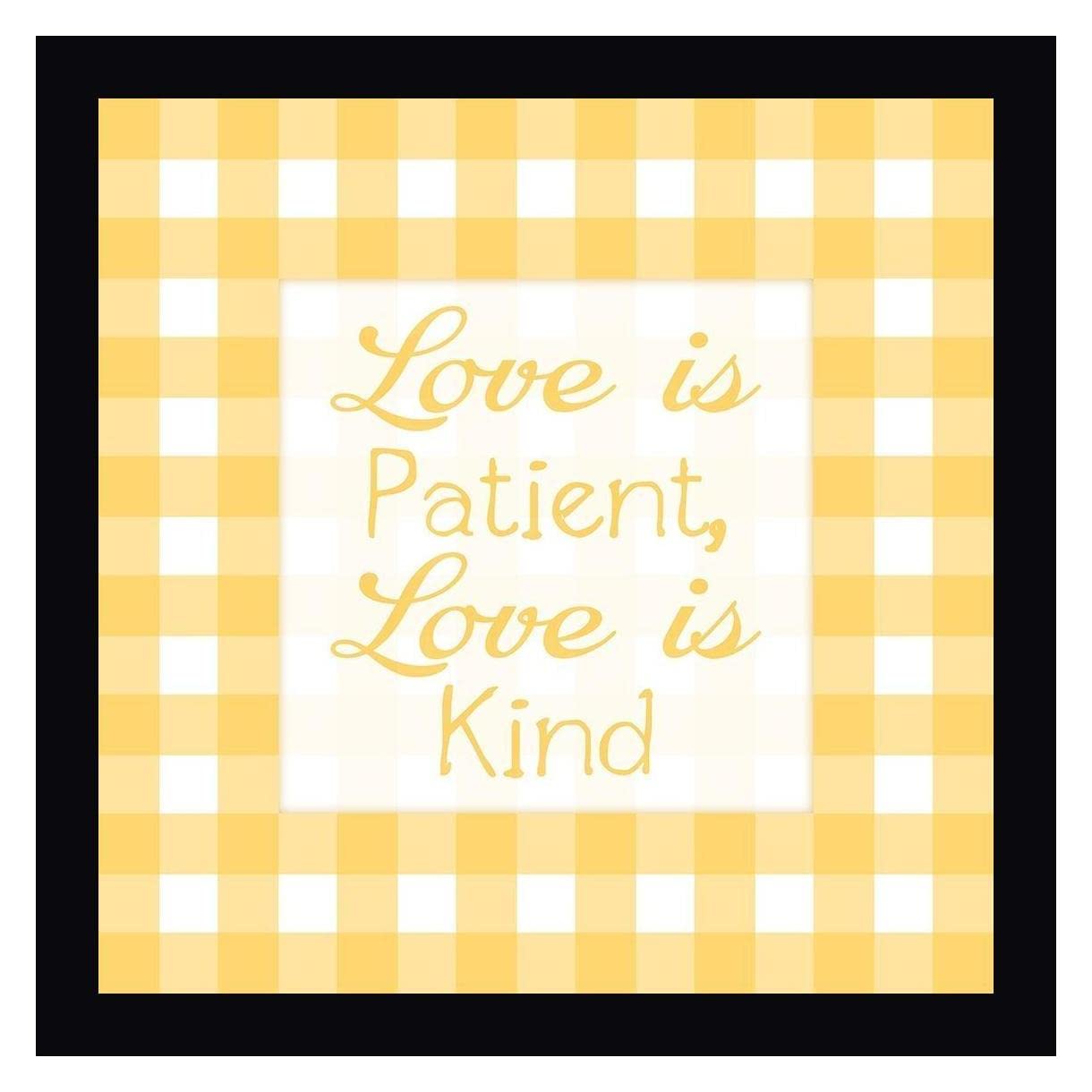 Marcus Prime Gingham Quotes 4 - 30x30 Inch Framed Canvas Wall Art Print with Black Frame - Ready to Hang - Perfect for Living Room, Bedroom & Office Decor