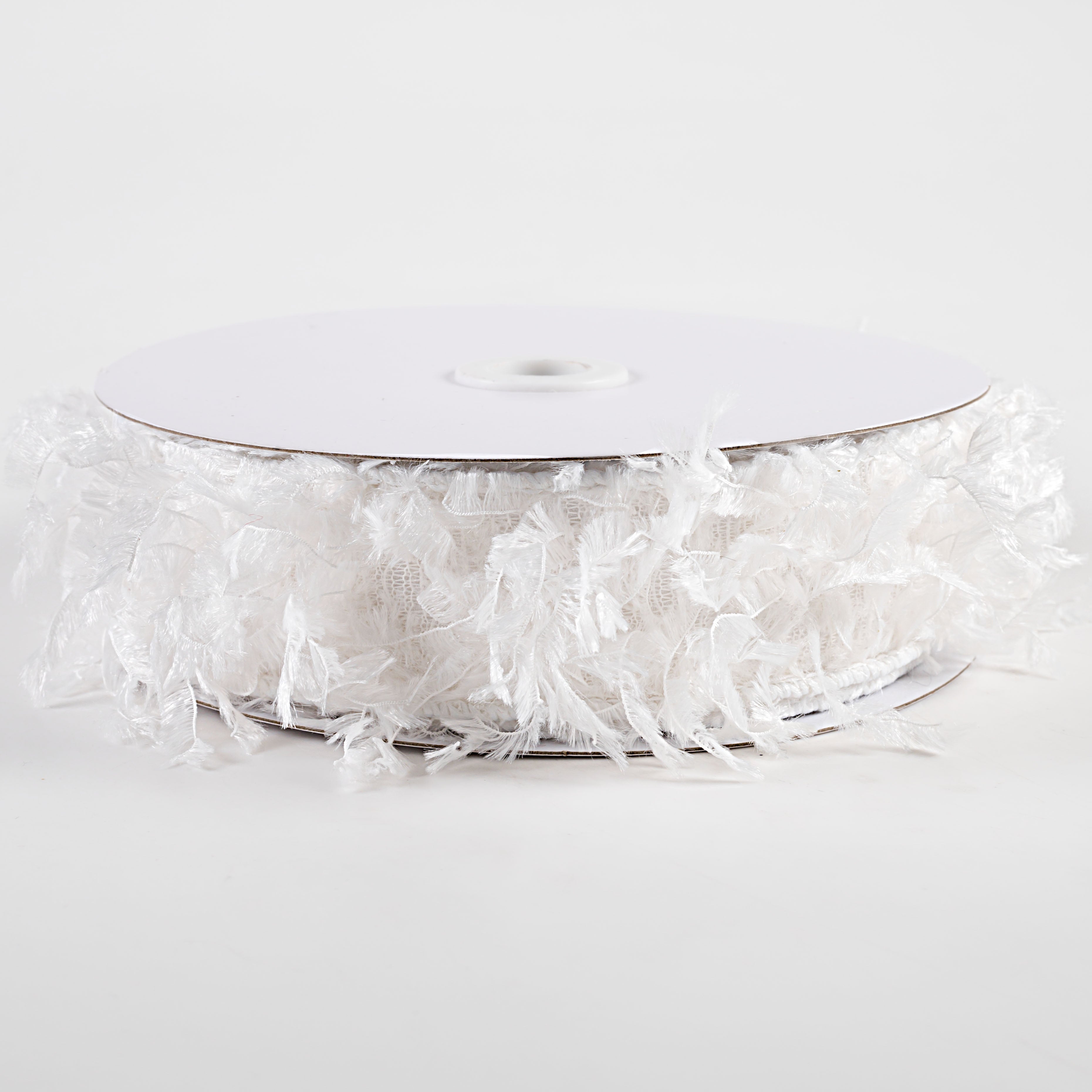 1.5 Inch White Furry Fabric Ribbon - 10 Yards Soft Fluffy Trim for DIY Crafts, Gift Wrapping, Hair Bows, and Home Decor