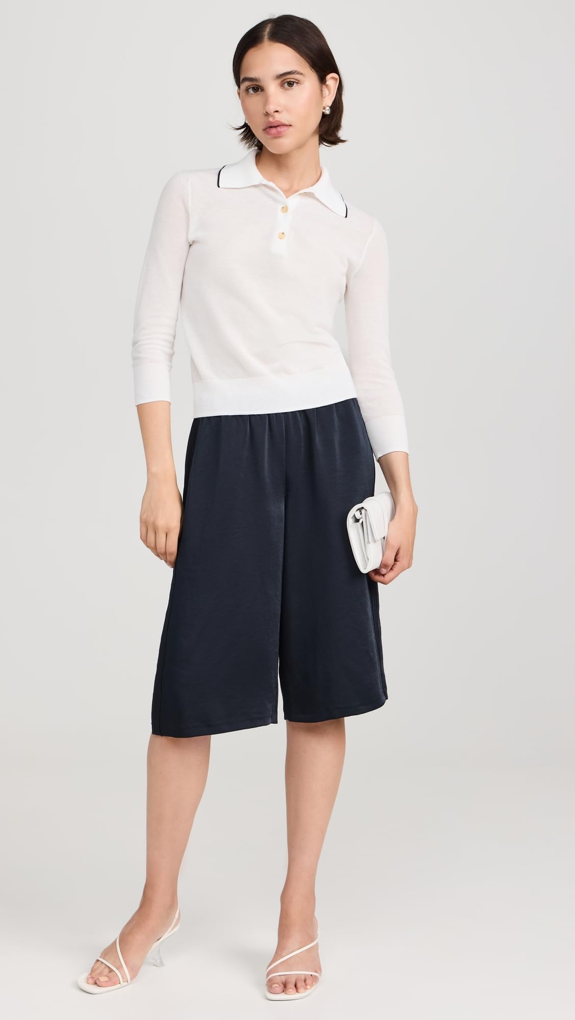 Vince Women's Low Rise Side Strap Drapey Shorts - Stretchy Comfortable Casual Summer Shorts for Beach, Vacation & Everyday Wear
