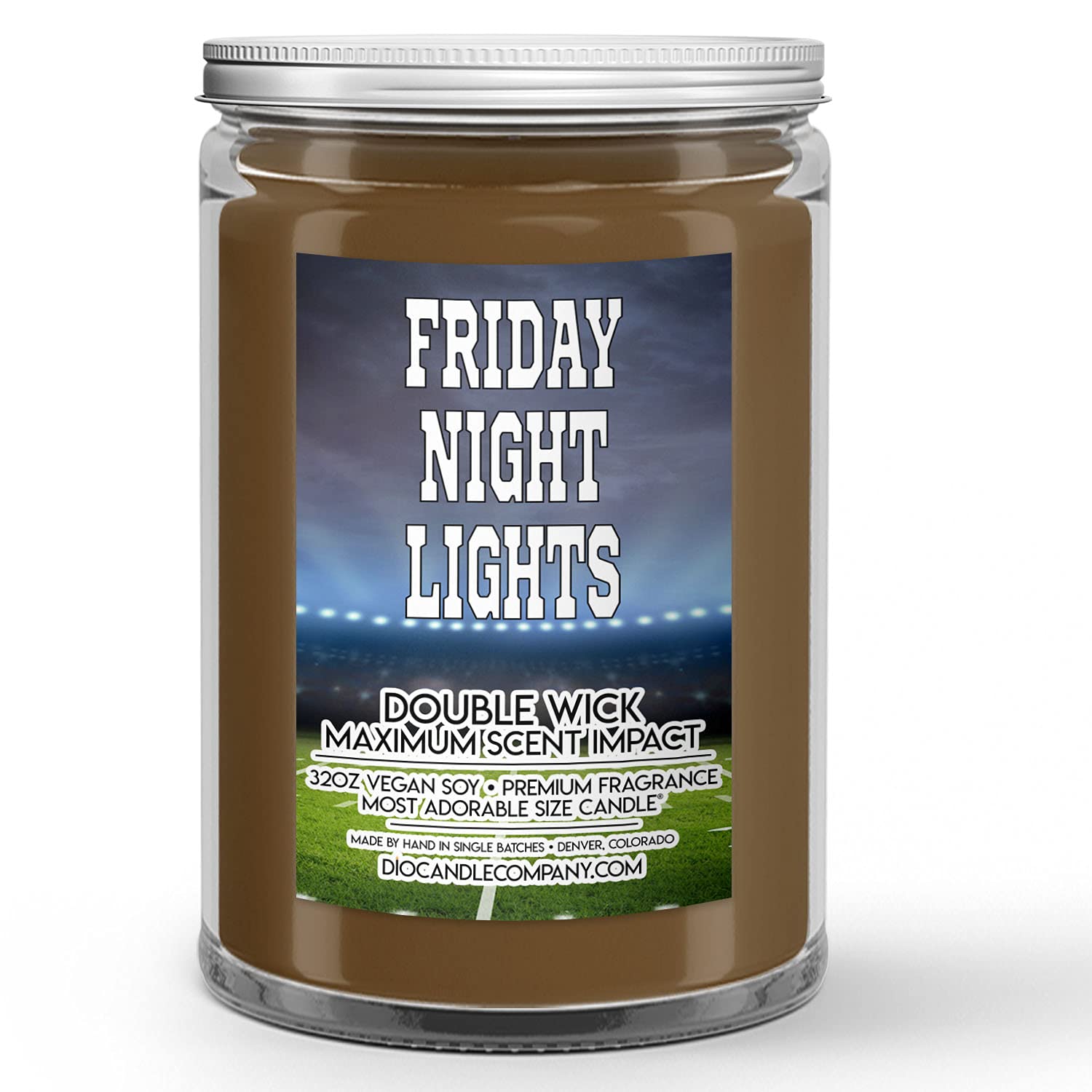 Friday Night Lights Football Scented Candle - 32oz Soy Wax with Fresh Grass & Night Air Fragrance - Perfect for Game Day Decor, Sports Fan Gifts & Cozy Home Ambiance