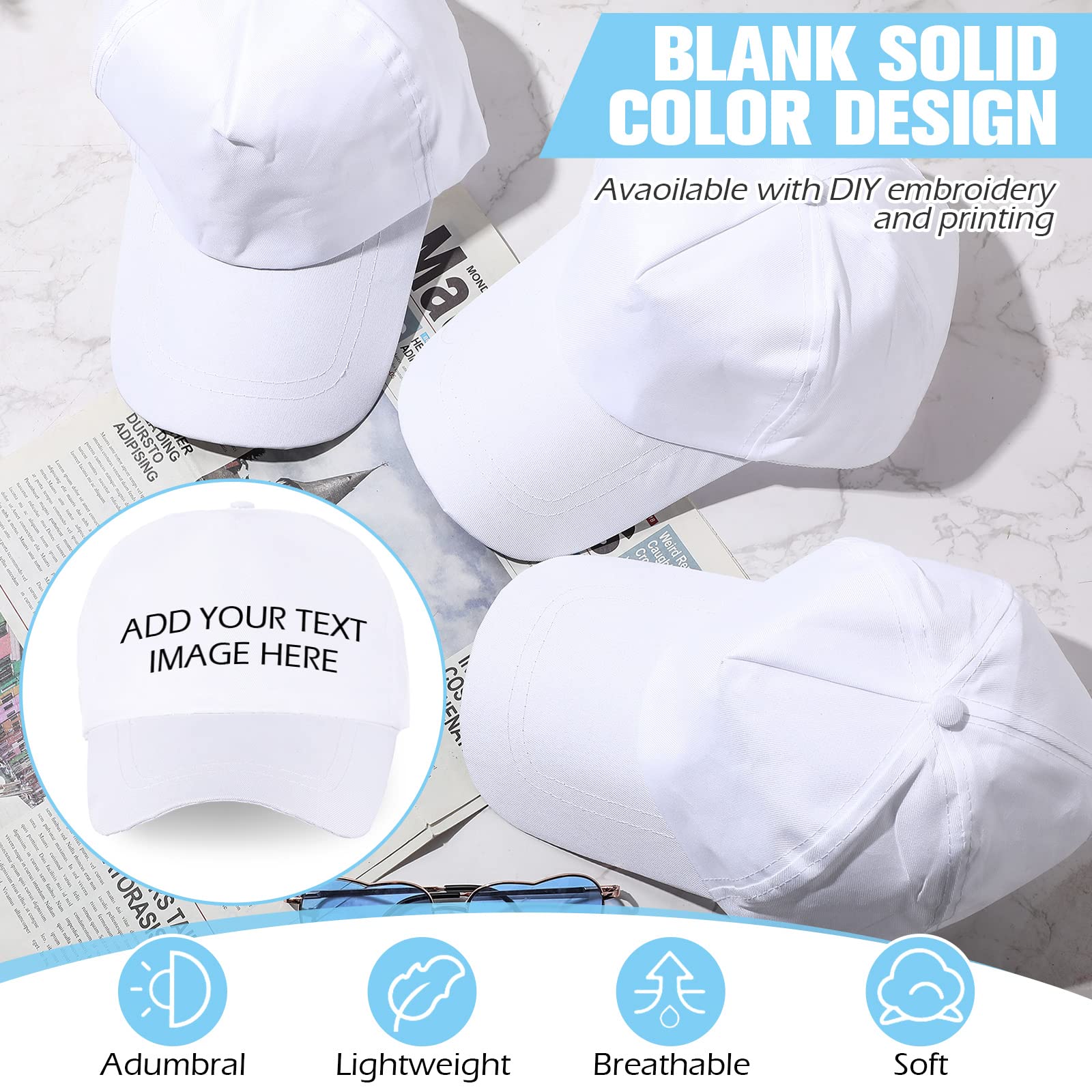 JaGely 30 Pcs DIY Baseball Caps - Creative Painting Adjustable Hats for Outdoor Sports, Camping, Birthday Parties & Art Activities - Perfect for Crafts, Team Events & Summer Camp Fun