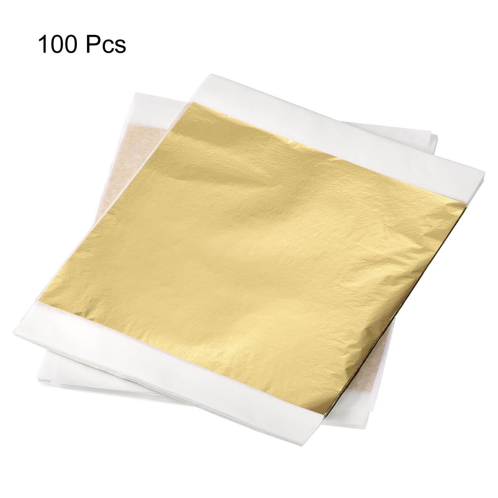 Premium Gold Leaf Foil Sheets for Art & Craft - 5.3 x 5.1 Inch (Pack of 100) - Perfect for Gilding, Painting, Sculpture & DIY Home Decor Projects