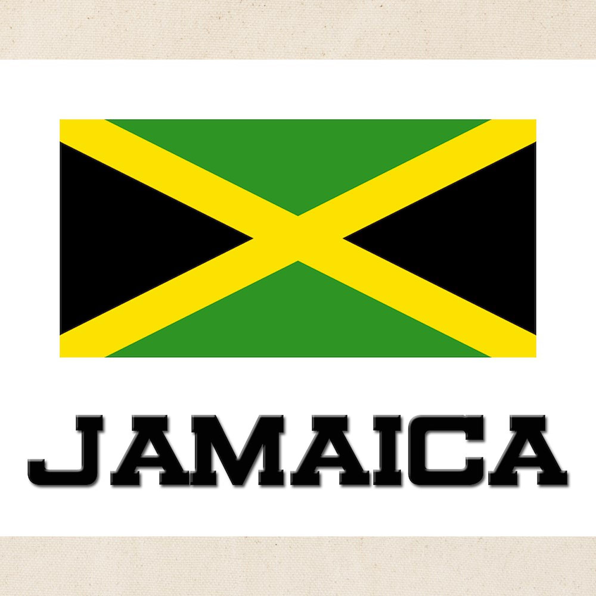 Jamaica Flag Tote Bag - Natural Canvas Reusable Shopping Bag with Jamaican Flag Design | Perfect for Groceries, Beach Trips & Eco-Friendly Shopping