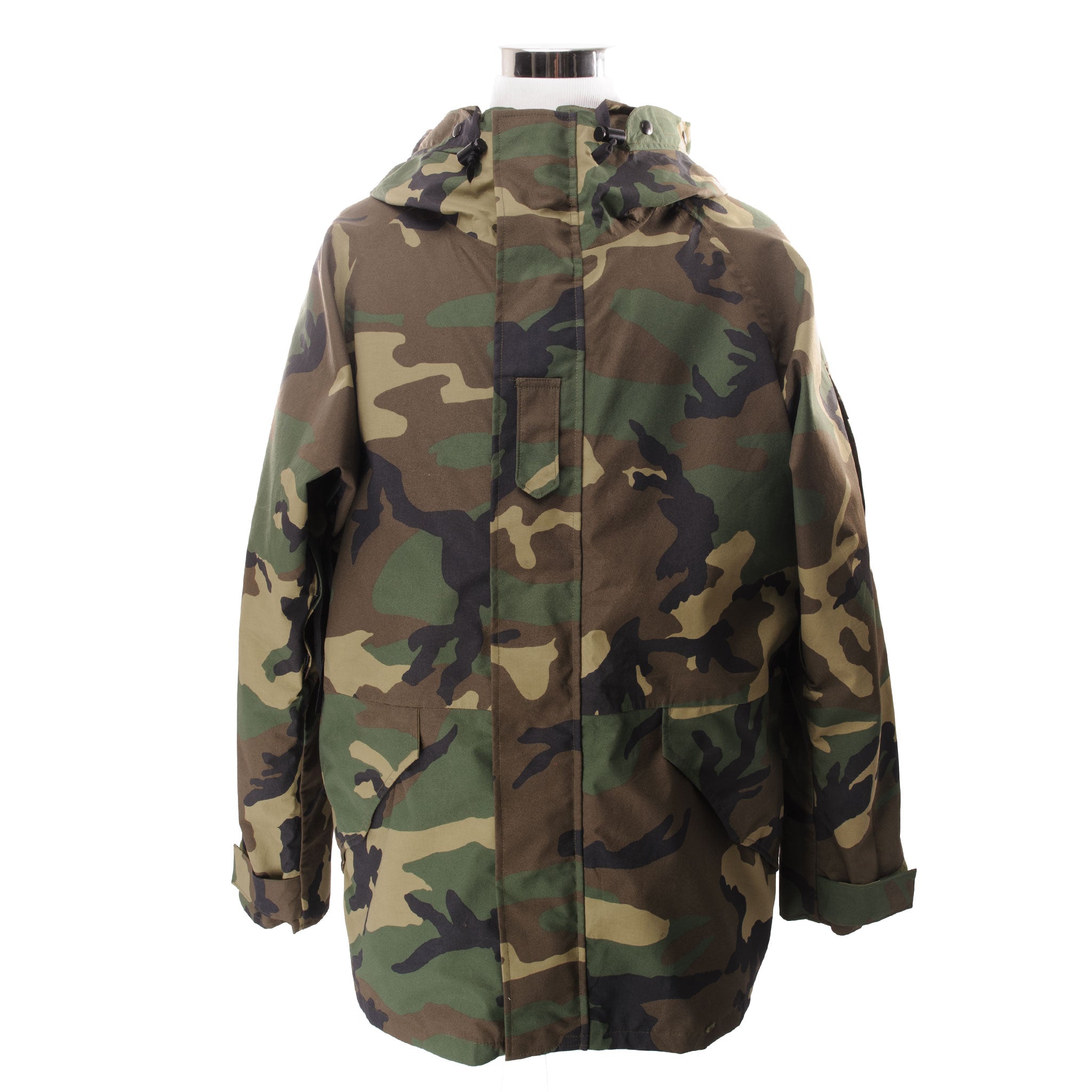 Vintage US Army Gore-Tex ECWCS Woodland Camo Parka Jacket - Size Large Long - Waterproof & Windproof Military Outerwear for Hiking, Hunting & Outdoor Adventures