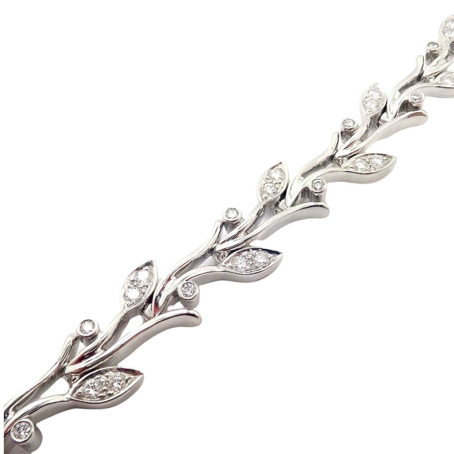 Authentic Tiffany & Co Platinum Diamond Garland Bracelet - Luxury Jewelry for Women, Elegant Gift for Weddings & Special Occasions