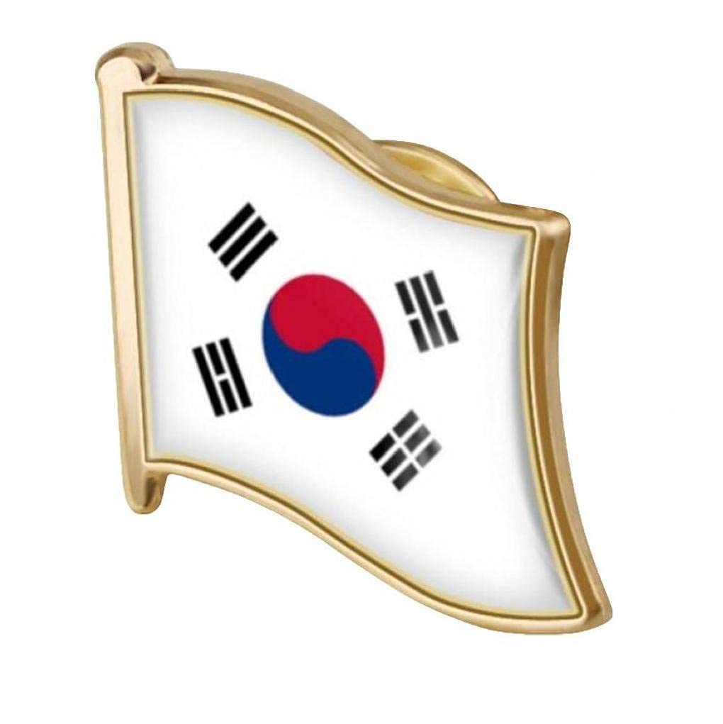 1pc South Korean Flag Pin Badge - Metal Lapel Pin Brooch - Patriotic Accessory for Suits, Hats & Bags - Perfect for National Day, Sports Events & Travel