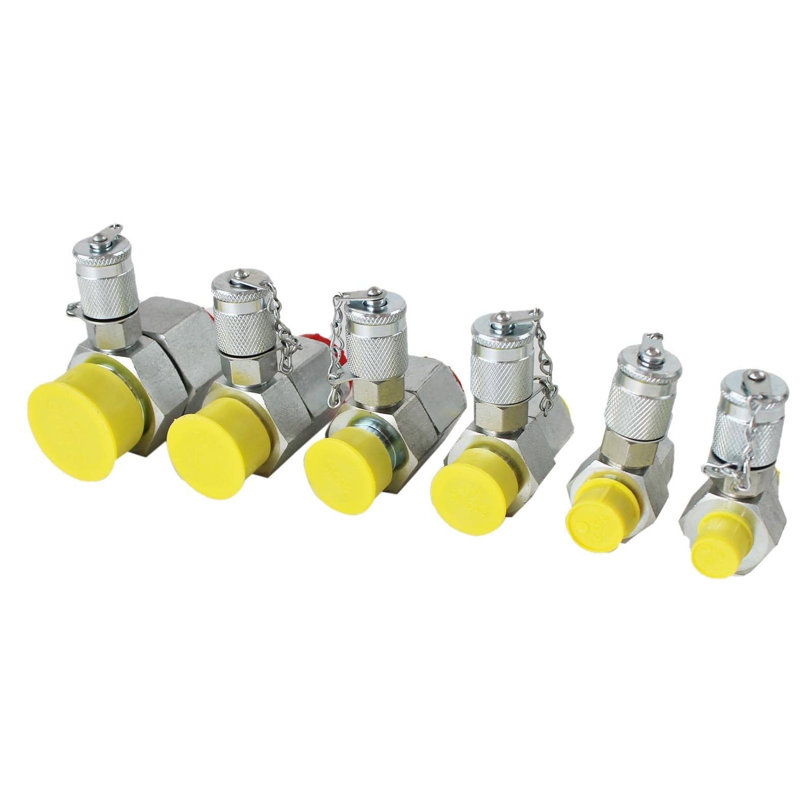 6 Pack BSPP Hydraulic Swivel Tee Fittings - High Pressure Hydraulic Connector Set for Excavator, Construction Equipment & Hydraulic Systems | Durable Couplings for Fluid Transfer, Testing & Maintenance