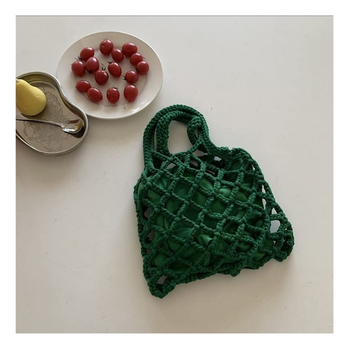 Crochet Hollow Out Bucket Bag for Women - Casual Woven Beach Tote Handbag - Summer Shopping Bag for Beach, Travel & Daily Use (One Size, Color C)
