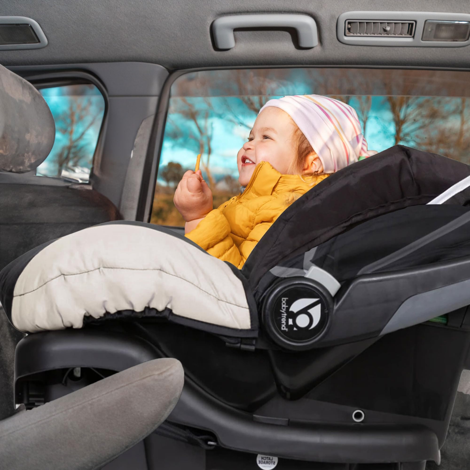 Baby Trend Ally Newborn Infant Car Seat Carrier Travel System - 5-Point Harness & Cozy Cover for Babies Up to 35 lbs (Modern Khaki) | Safe & Comfortable for Car Rides, Air Travel & Daily Use
