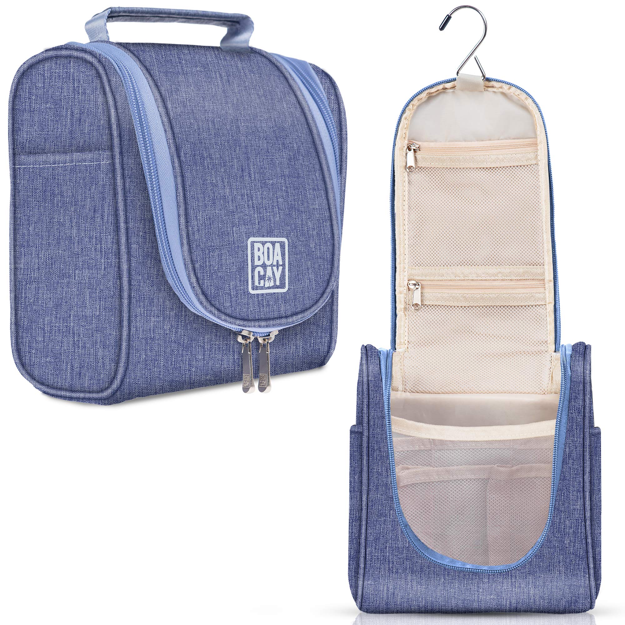 BOACAY Small Hanging Travel Toiletry Bag for Women & Men - Waterproof Makeup Cosmetic Organizer with Hooks - Perfect for Bathroom, Shower & Travel Essentials - Ideal for Camping, Gym & Business Trips