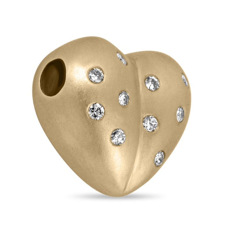 0.30tcw 3D Pave Diamond Heart Bubble Puff Slider Necklace in 14K Gold - Perfect for Anniversary Gifts, Valentine's Day & Romantic Occasions