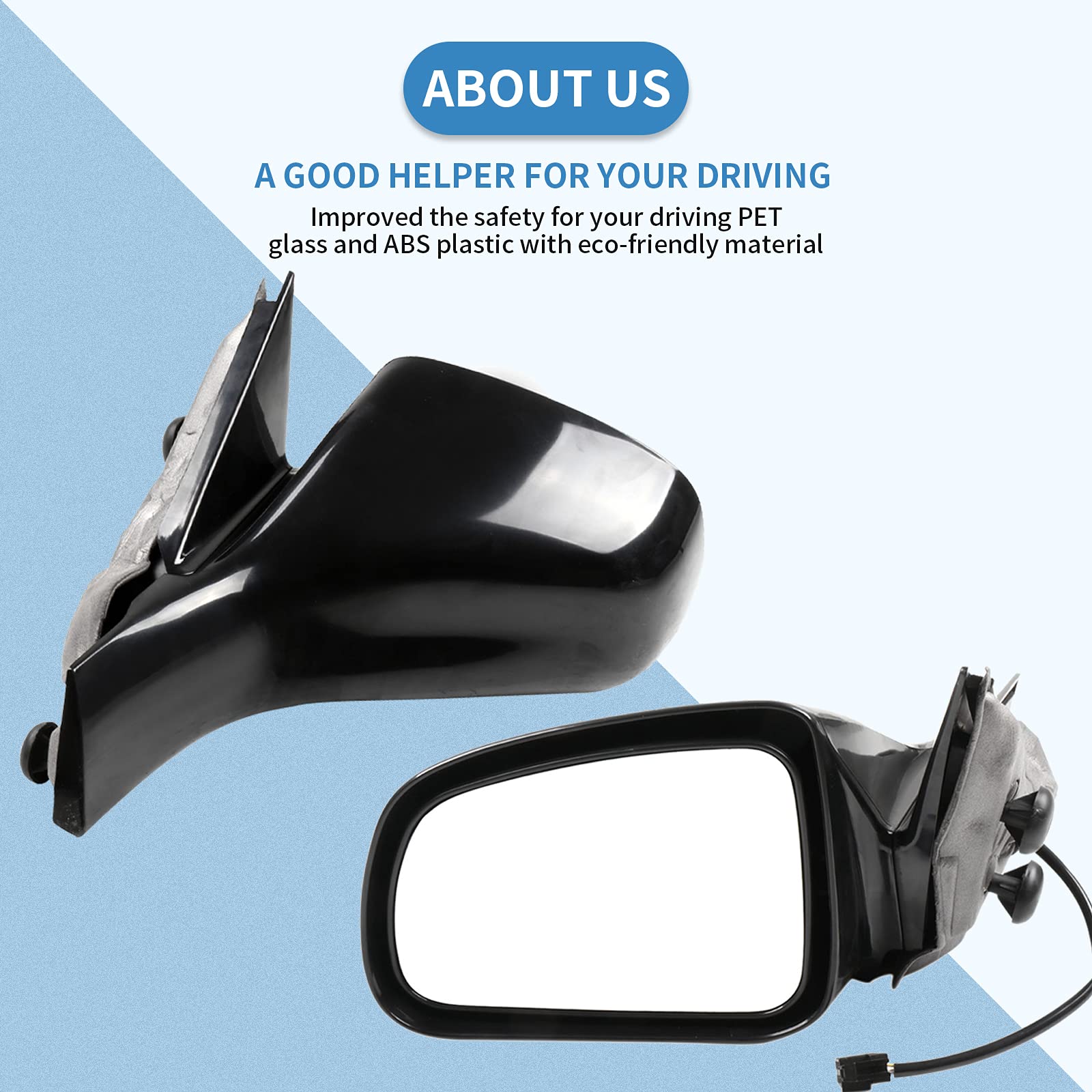 ECCPP Power Heated & Adjustable Driver Side Mirror Replacement for 2004-2008 Pontiac Grand Prix - Left Side Black Manual Folding Rear View Mirror - Perfect for Winter Driving & Enhanced Visibility
