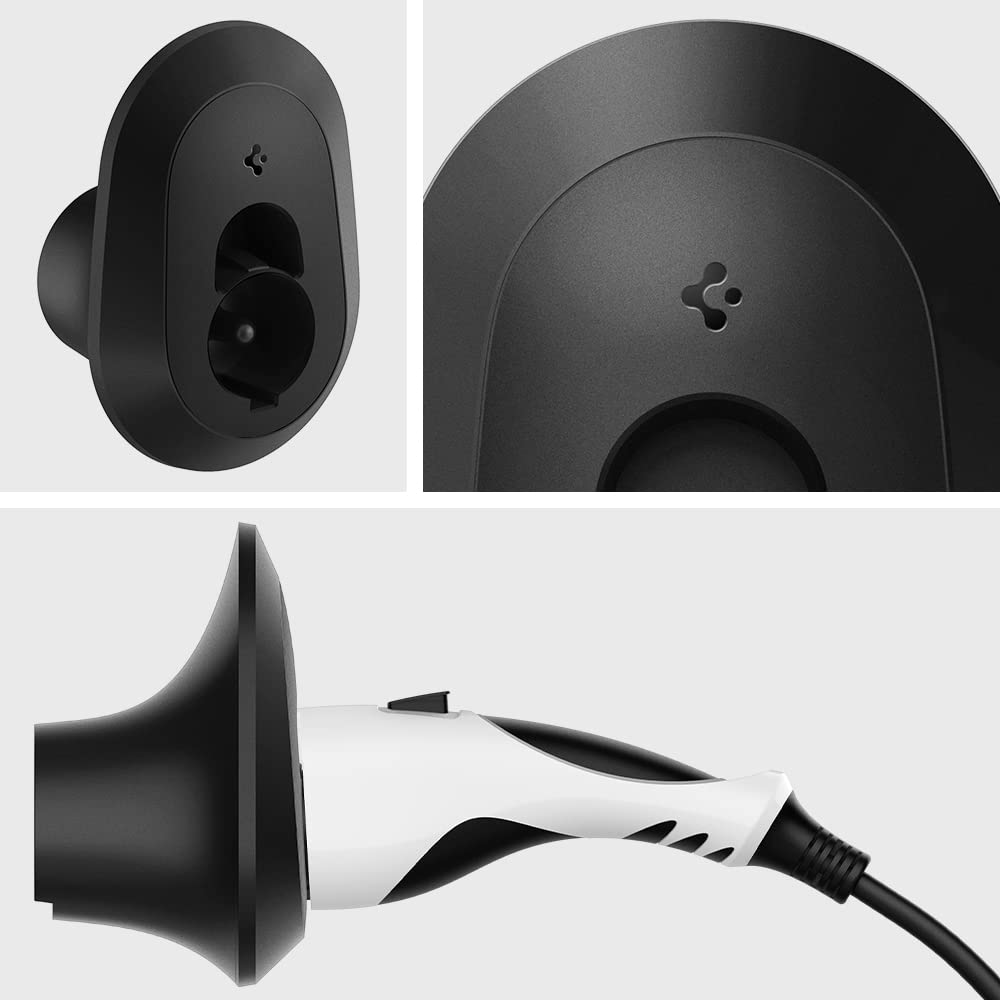 Spigen All-in-One EV Charger Cable Organizer Holder - J1772 & CCS Plug Compatible, Wall Mount Accessory for Level 2 Charging Stations | Perfect for Home Garage & Public Parking Cable Management