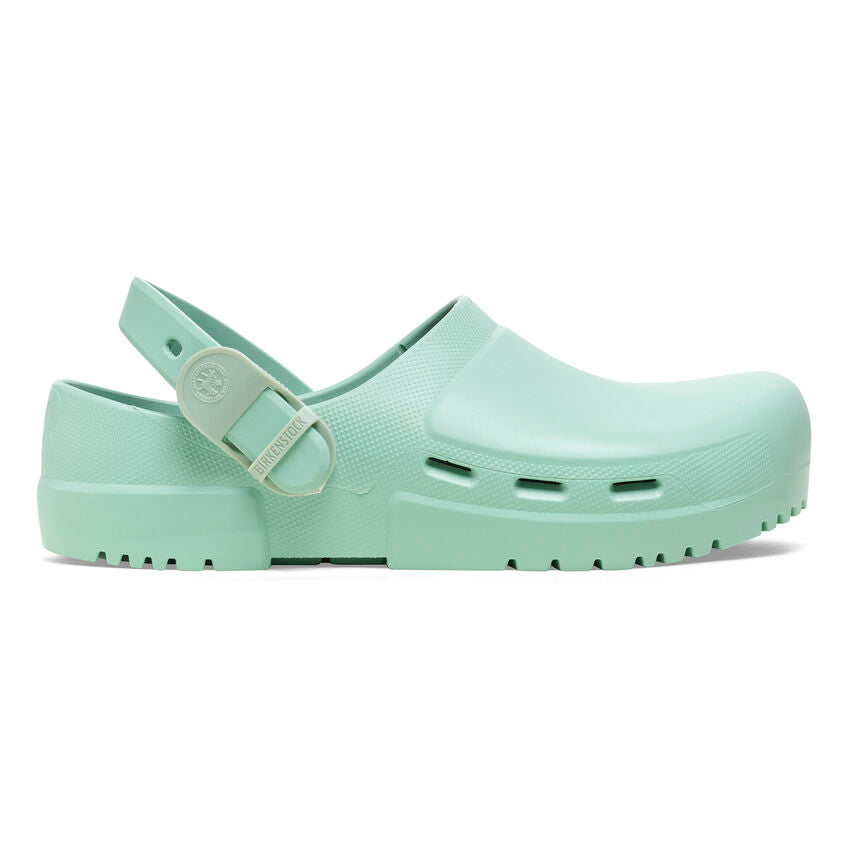 Birkenstock Women's Birki Air 2.0 Polyurethane Sandals in Matcha Green | Comfortable Slip-On Clogs for Nurses, Gardeners & Home Use