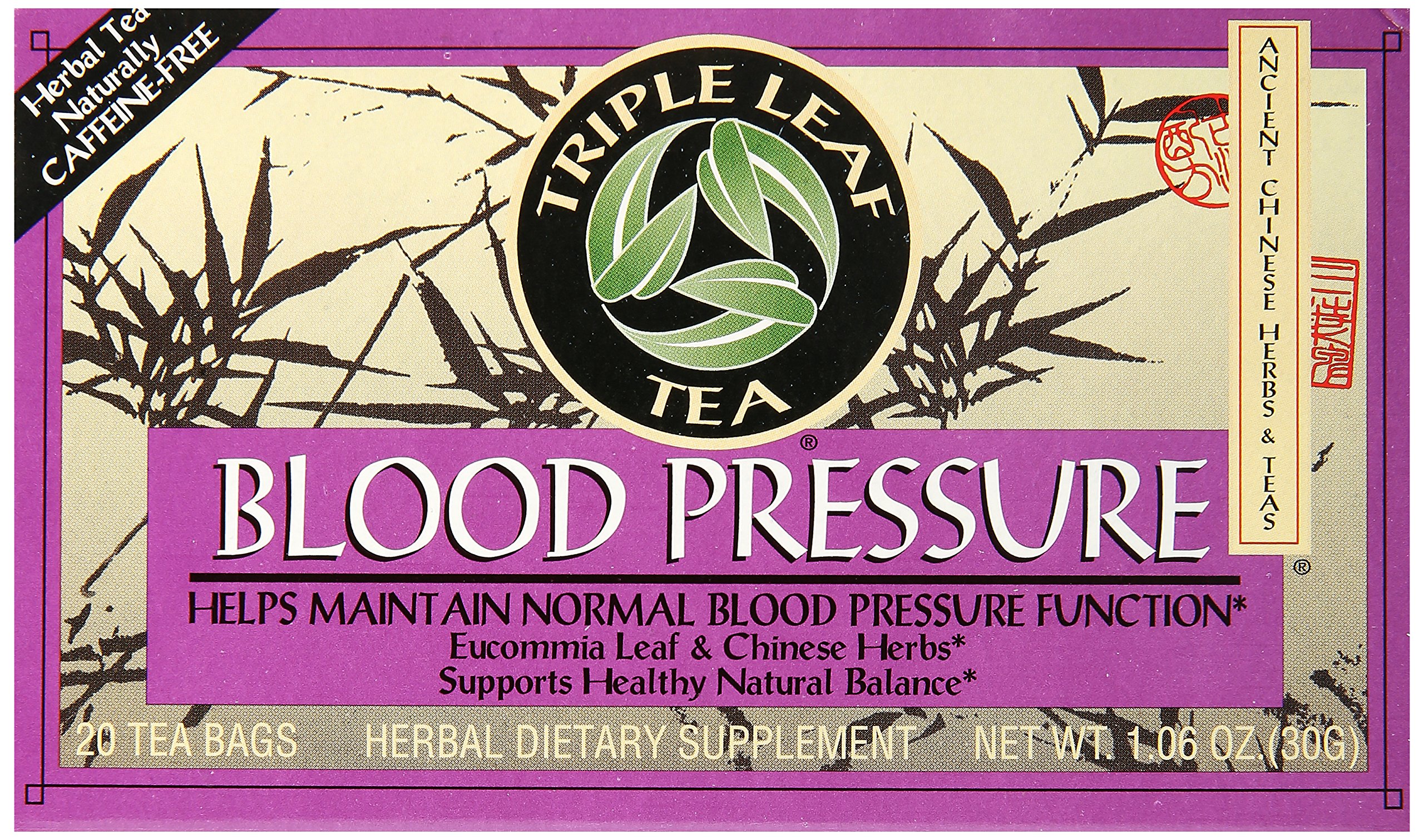 Triple Leaf Herbal Tea Bags for Lowering Blood Pressure - 20 Count - Natural Stress Relief & Heart Health Support - Perfect for Morning Routine or Evening Relaxation