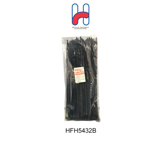 Heavy Duty Black Cable Ties 5x300mm (HFH5432B) - Secure Wires, Organize Cables for Home, Office & Industrial Use