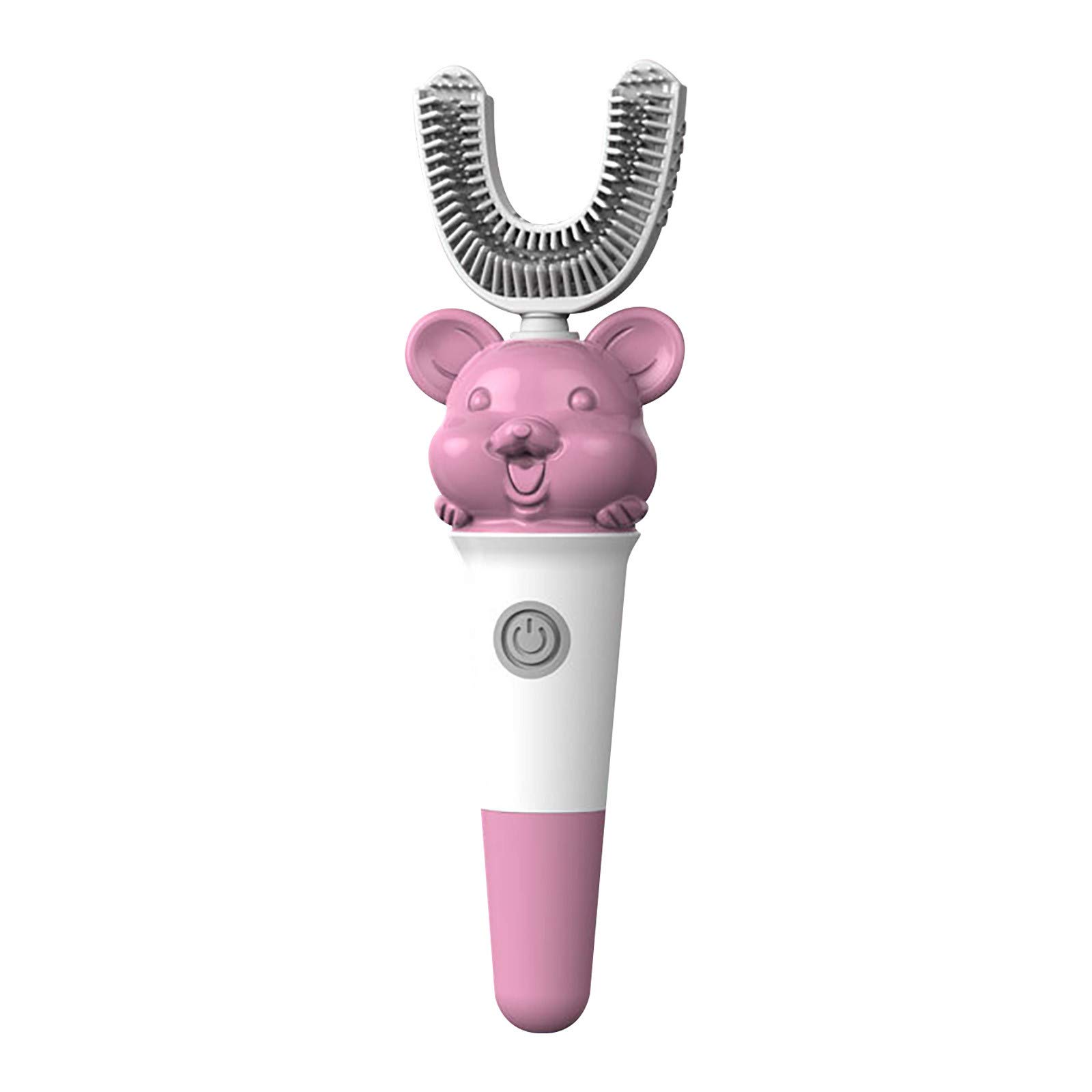 Electric Toothbrush for Kids - U-Shaped Waterproof Toothbrush with Whitening Function, Soft Bristles for Gentle Teeth Cleaning (Pink, One Size) - Perfect for Children's Daily Oral Care & Travel Use