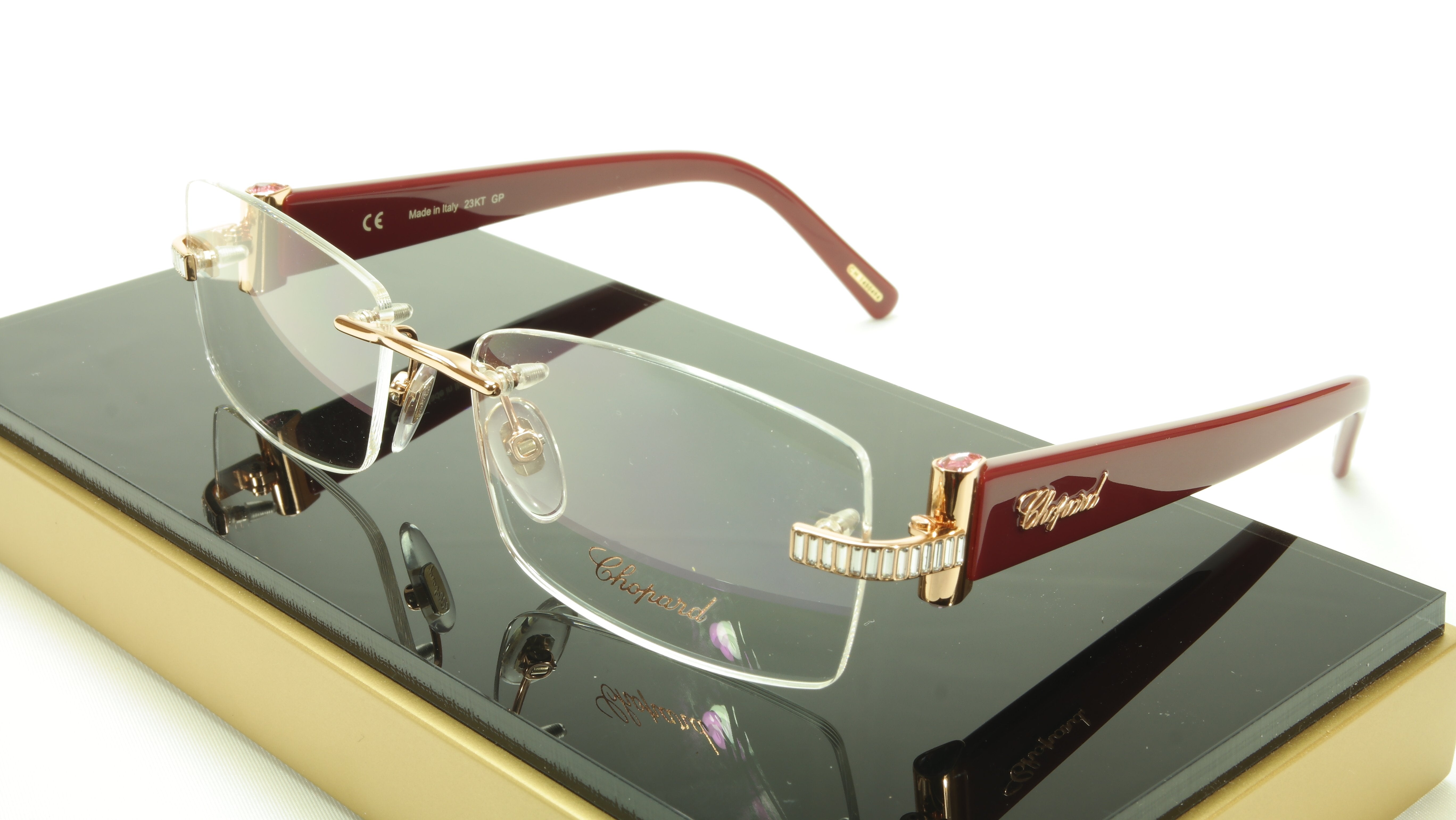 Chopard VCH 912S 08FC Luxury Acetate Eyeglass Frames - Gold Plated Italian Made (54-16-140) for Men & Women | Perfect for Business, Reading & Fashion Accessories