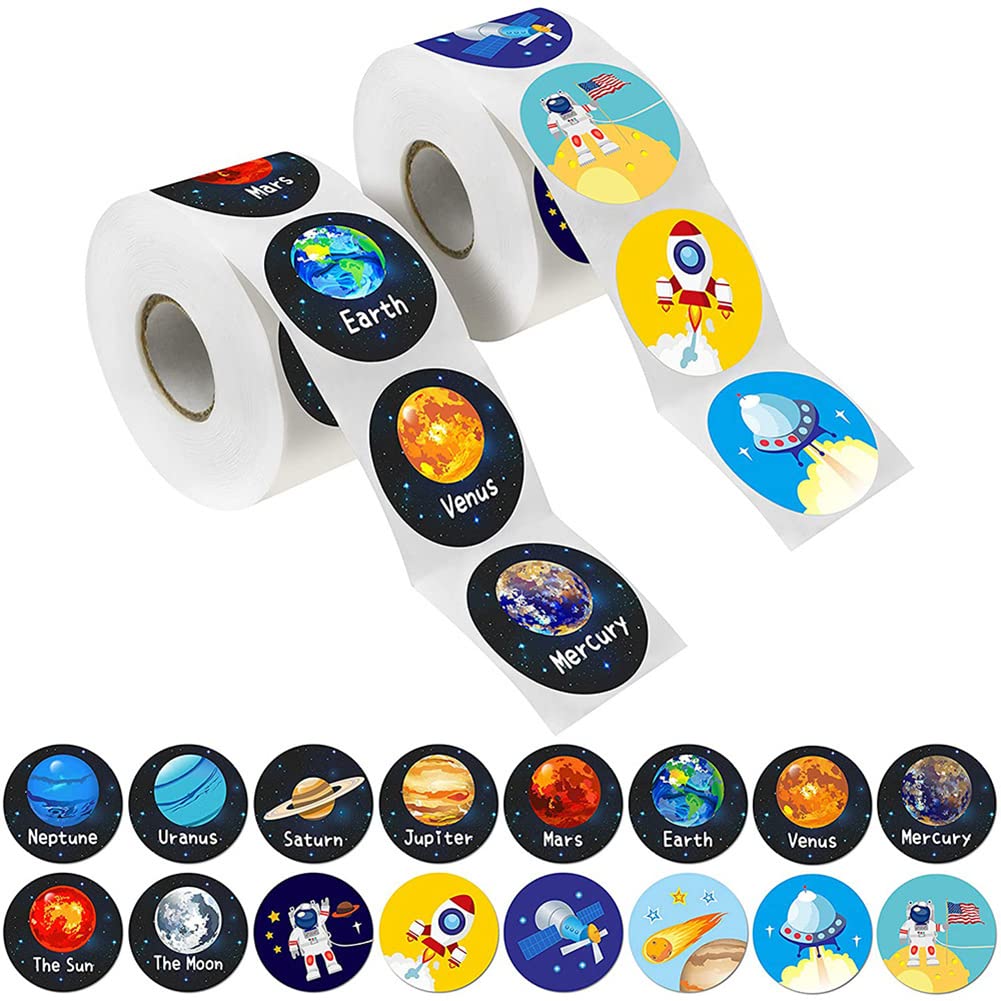 1000 Realistic Solar System Stickers for Kids - Outer Space Planet Stickers for Classroom, Science Projects, Birthday Party Decorations - Perfect for Teachers, Students & Space Lovers