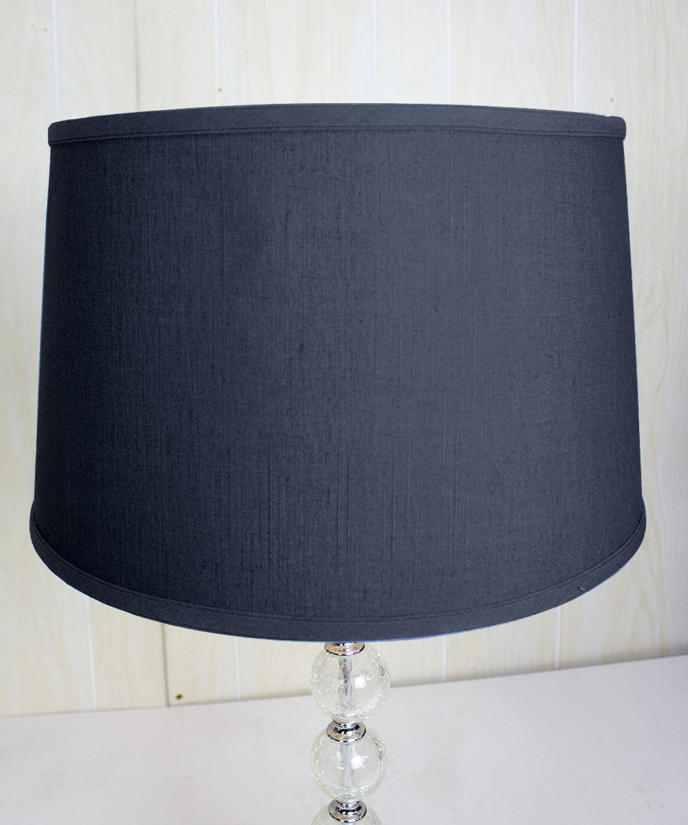 16W x 10H Shallow Drum Hard Back Textured Slate Blue Decorative Pillow Cover - Perfect for Sofa, Bed & Home Decor