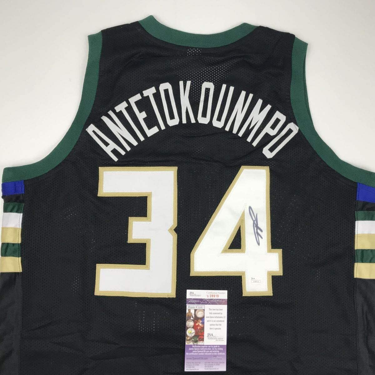 Authentic Signed Giannis Antetokounmpo Milwaukee Bucks Black Basketball Jersey with JSA COA - Perfect for Collectors, Sports Memorabilia Fans & Game Day Outfits