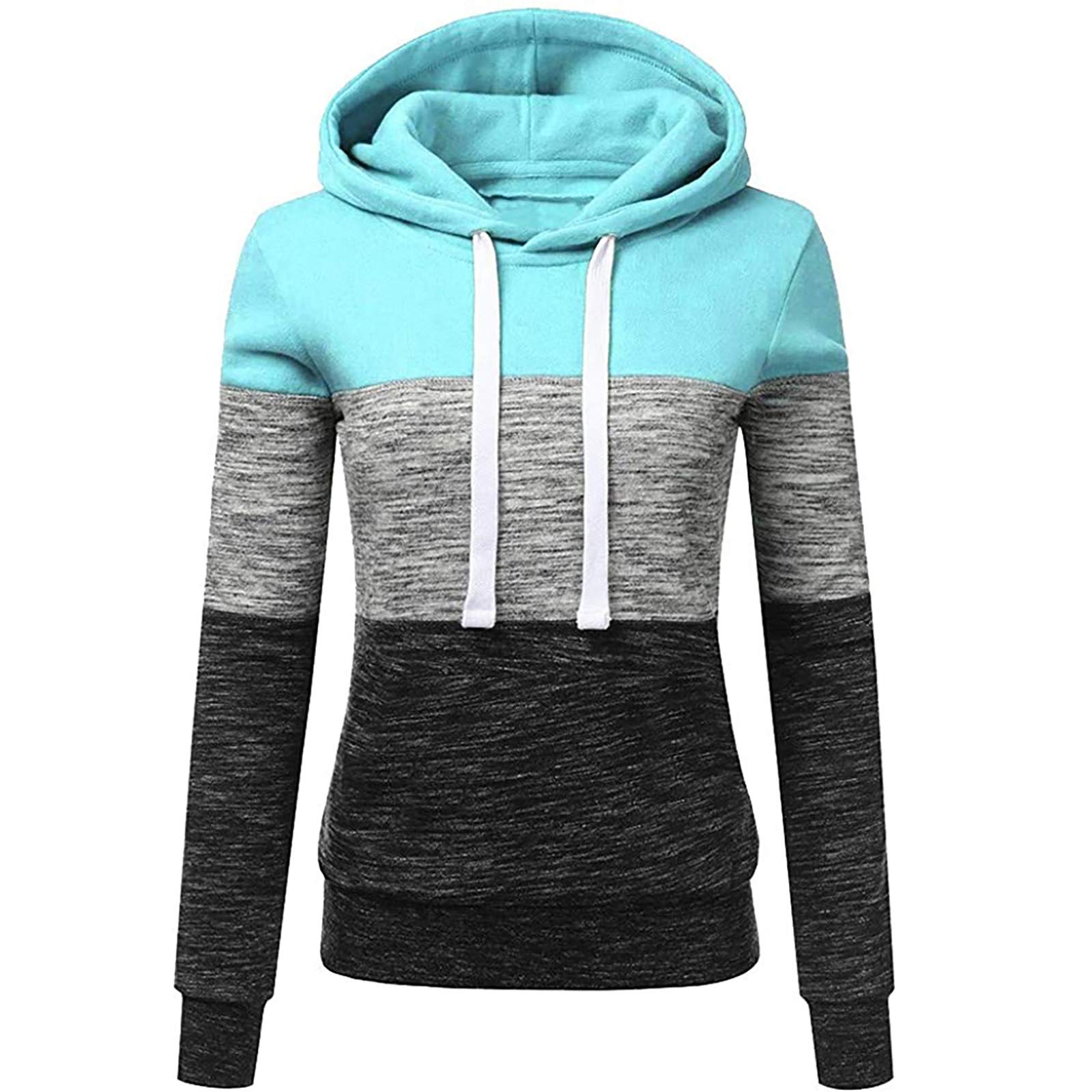Women's Loose Fit Casual Hoodie Sweatshirt - Patchwork Pullover Hooded Blouse for Everyday Wear | Perfect for Outdoors, Lounging & Street Style Fashion