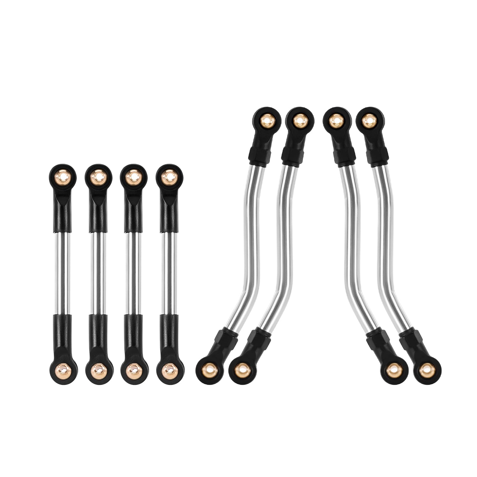 INJORA Stainless Steel High Clearance Chassis Links for 1/24 FMS FCX24M Upgrade - Durable Crawler Parts for Off-Road RC Car Performance & Trail Adventures