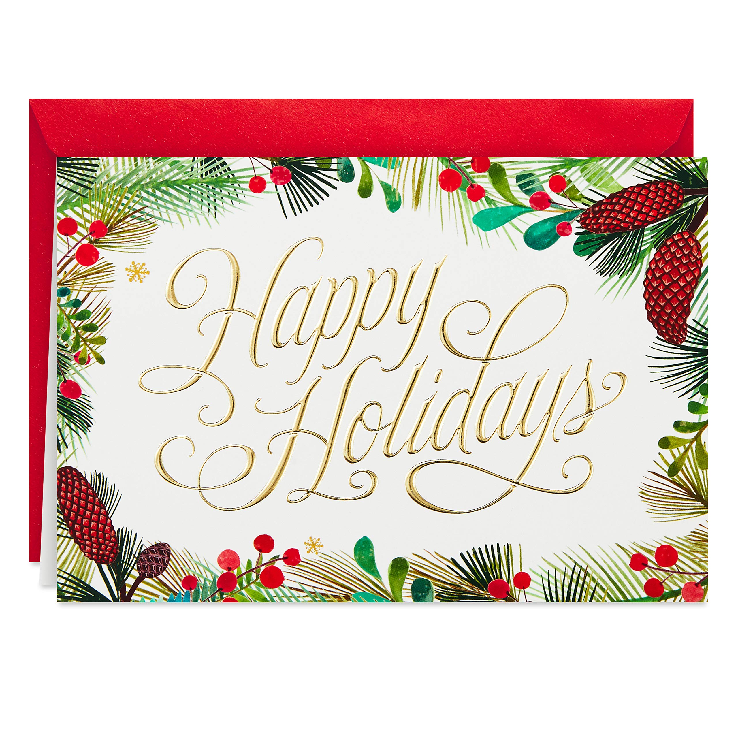Hallmark Holiday Greeting Cards with Festive Greenery Design - Box of 40 Cards & Envelopes - Perfect for Christmas, Thanksgiving & Seasonal Celebrations