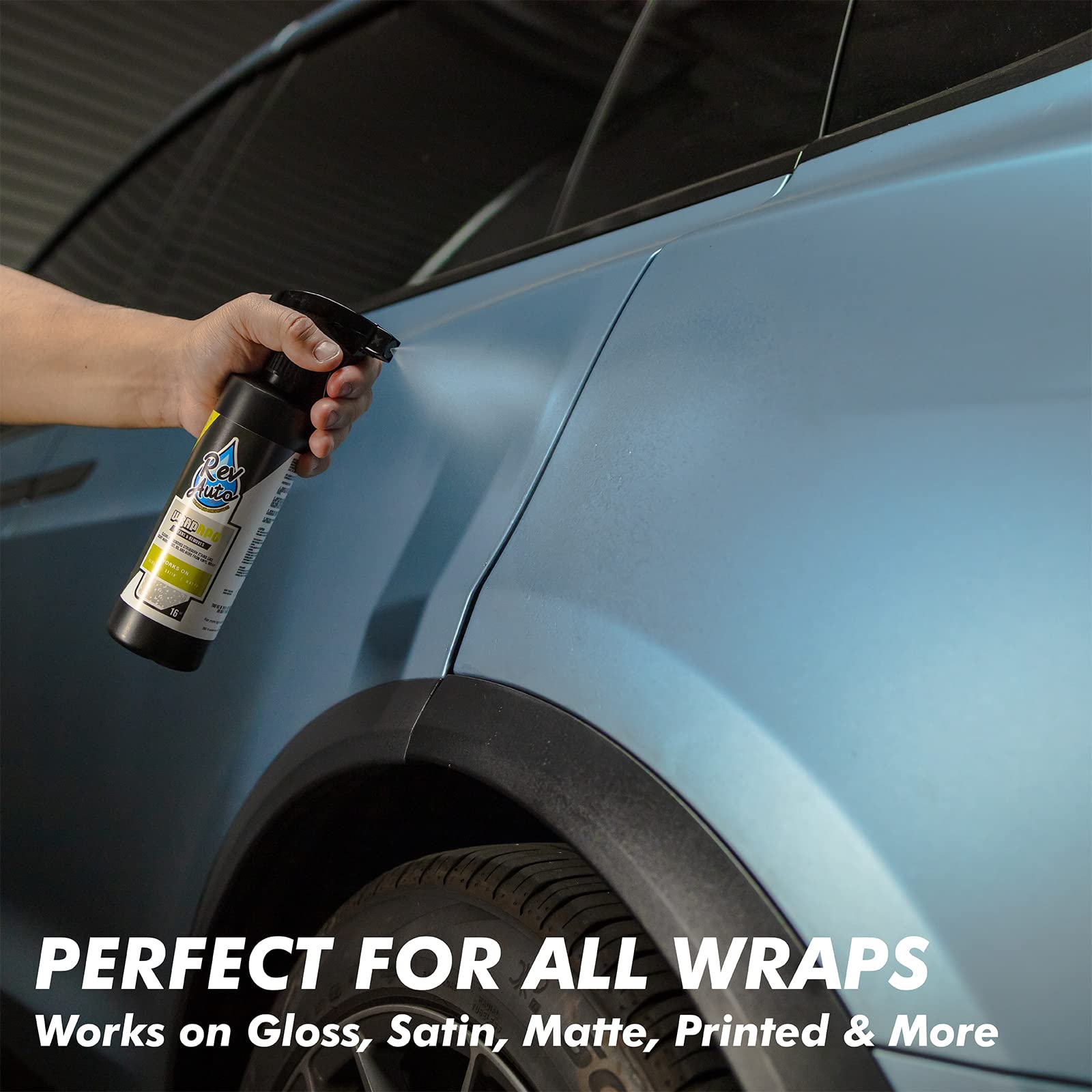 Rev Auto Wrap APC - Car Wrap Stain Remover for Scuff Marks, Soot, Oil & Stains | Safe for All Vinyl Wraps | 16 Fl Oz | Perfect for Detailing, Auto Shops & DIY Car Care