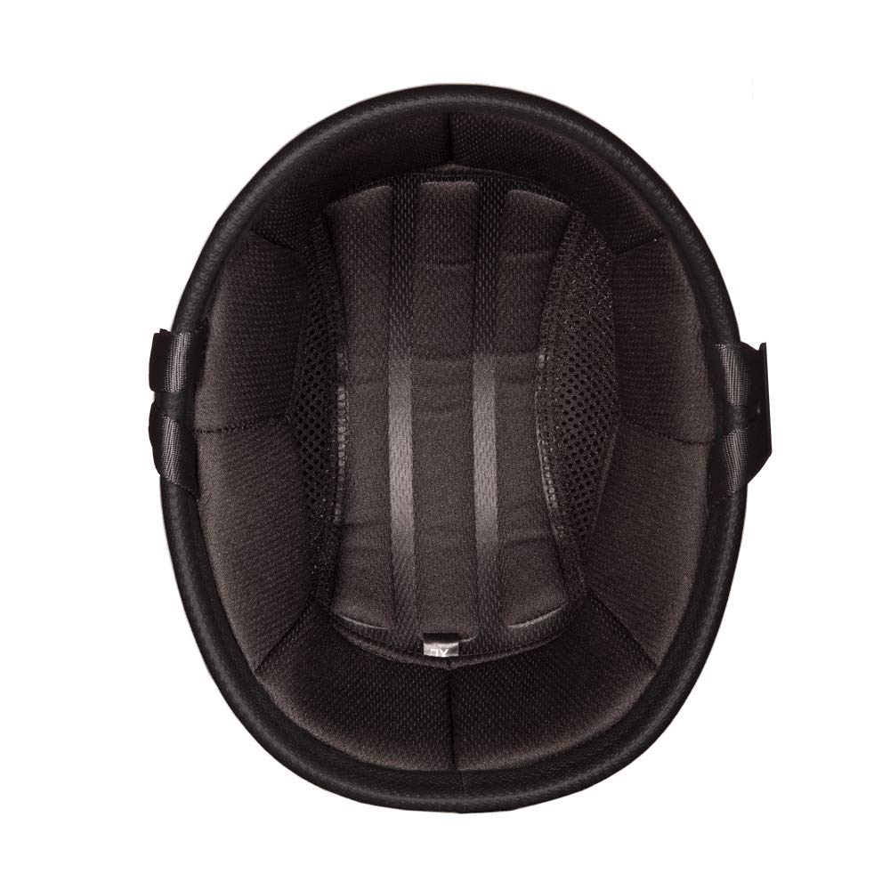 Daytona Carbon Fiber Novelty Half Helmet - Lightweight Retro Skull Cap Motorcycle Helmet with Breathable Liner & Head Wrap - Perfect for Cruiser, Scooter, and Vintage Bike Riders