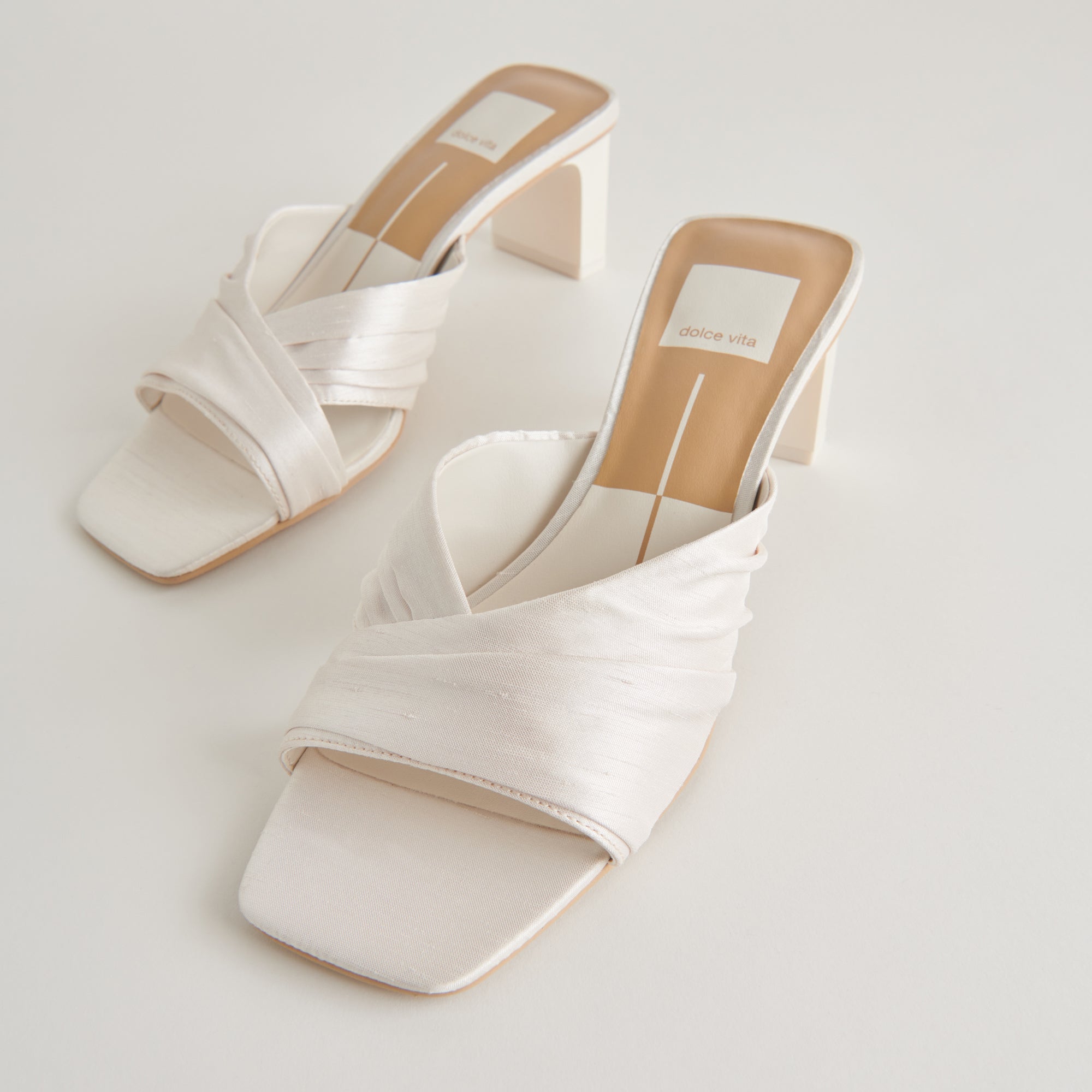 CARLAN Heels - Off White Silk Women's Dress Shoes for Weddings, Parties & Special Occasions