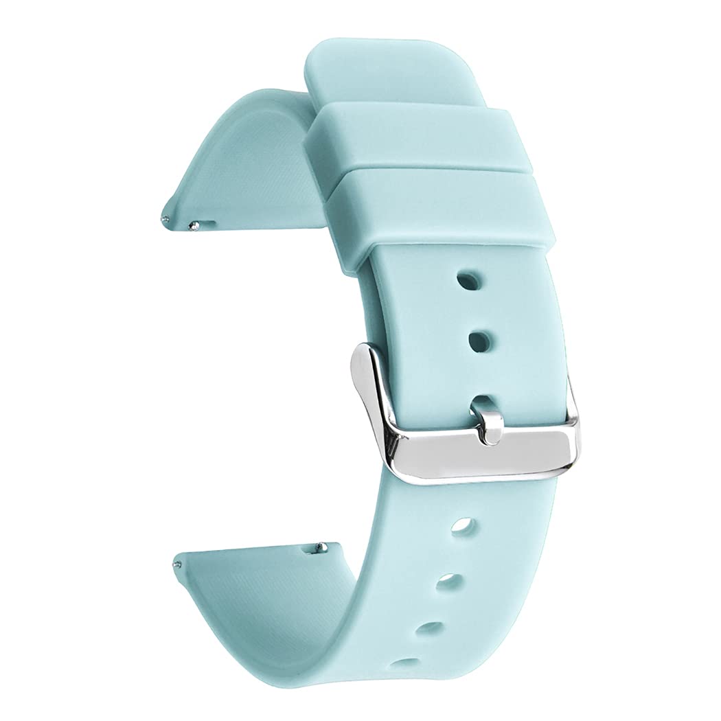 Premium Silicone Watch Band with Quick Release - Soft Rubber Strap Replacement Wristband with Stainless Steel Buckle - Multiple Colors & Widths Options for Apple Watch, Samsung Galaxy & Fitbit - Perfect for Workouts, Swimming & Everyday Wear