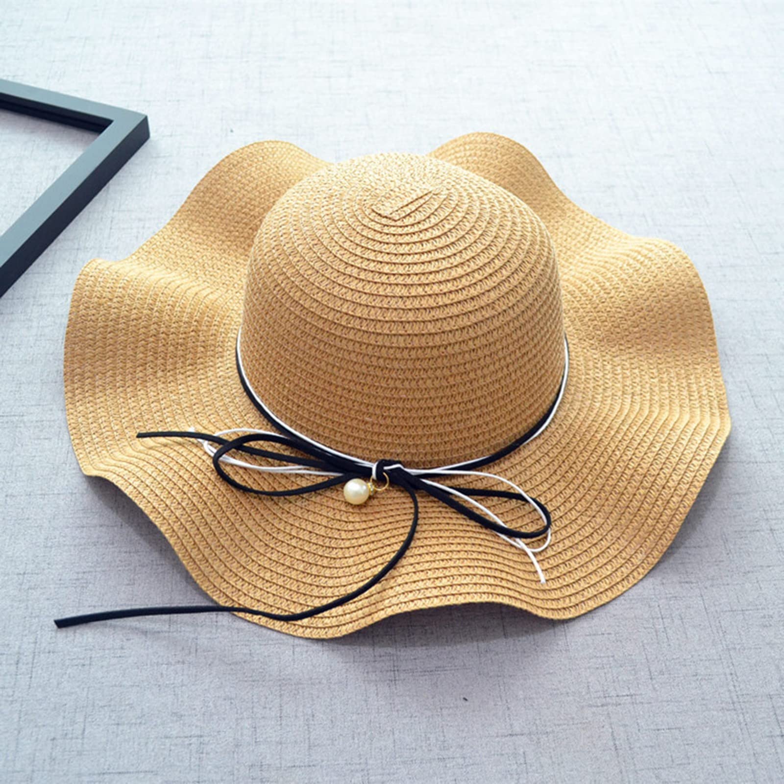 Women's Cooling Summer Wide Brim Straw Hat - Foldable Floppy Sun Hat for Beach, Travel & Outdoor Activities