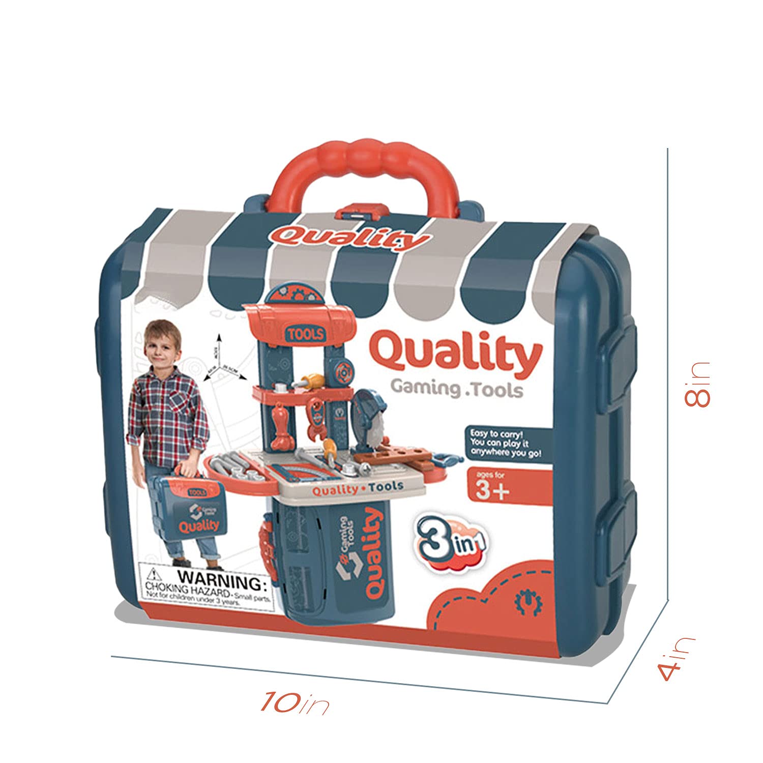 Shape28 56-Piece Kids Pretend Play Tool Box & Workbench Set - Educational STEM Toy for Toddlers Ages 3-7 Years Old | Perfect for Boys & Girls Role Play, Early Learning & DIY Projects
