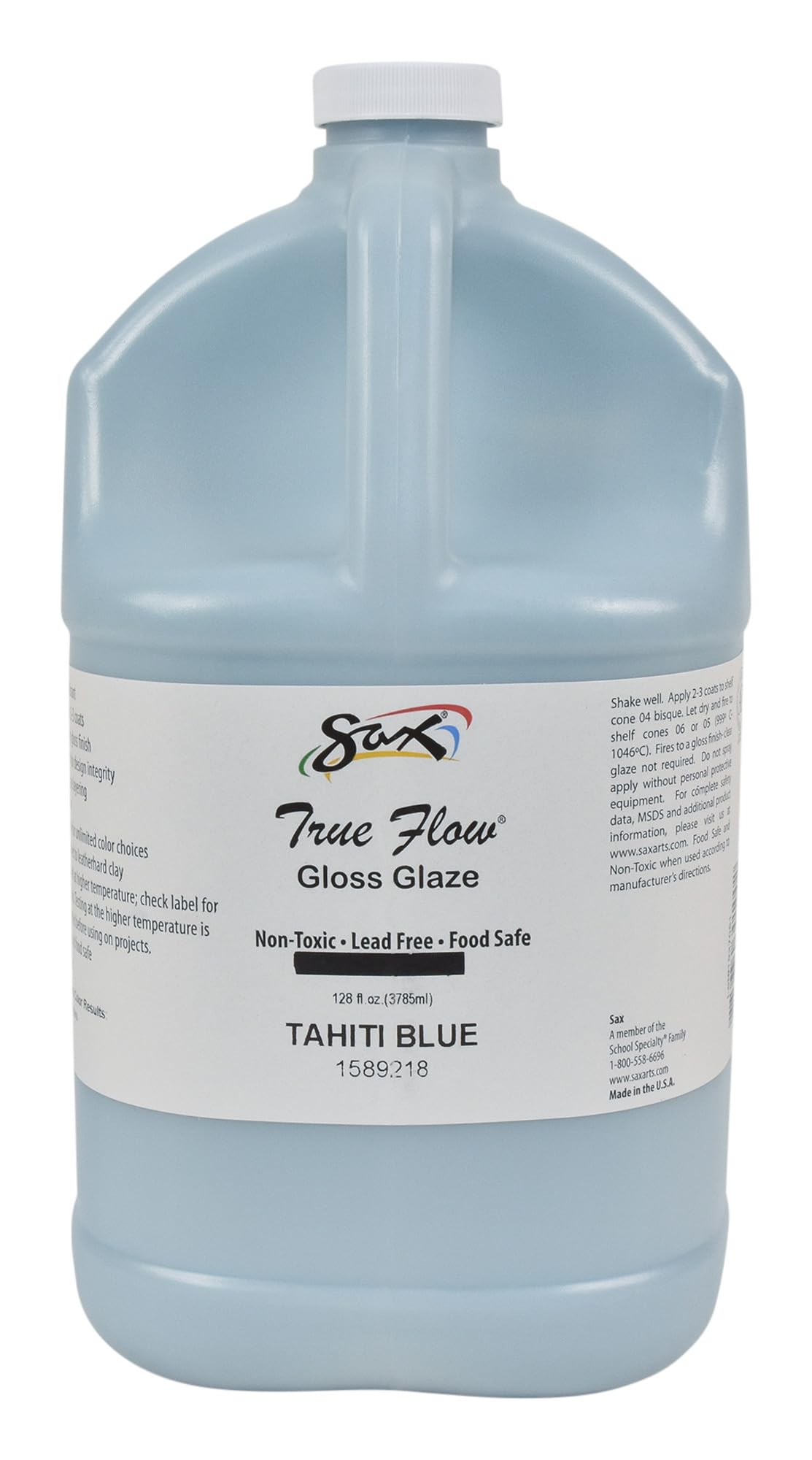 Sax True Flow Gloss Glaze Paint - Tahiti Blue - 1 Gallon for Professional Art Projects & DIY Home Decor