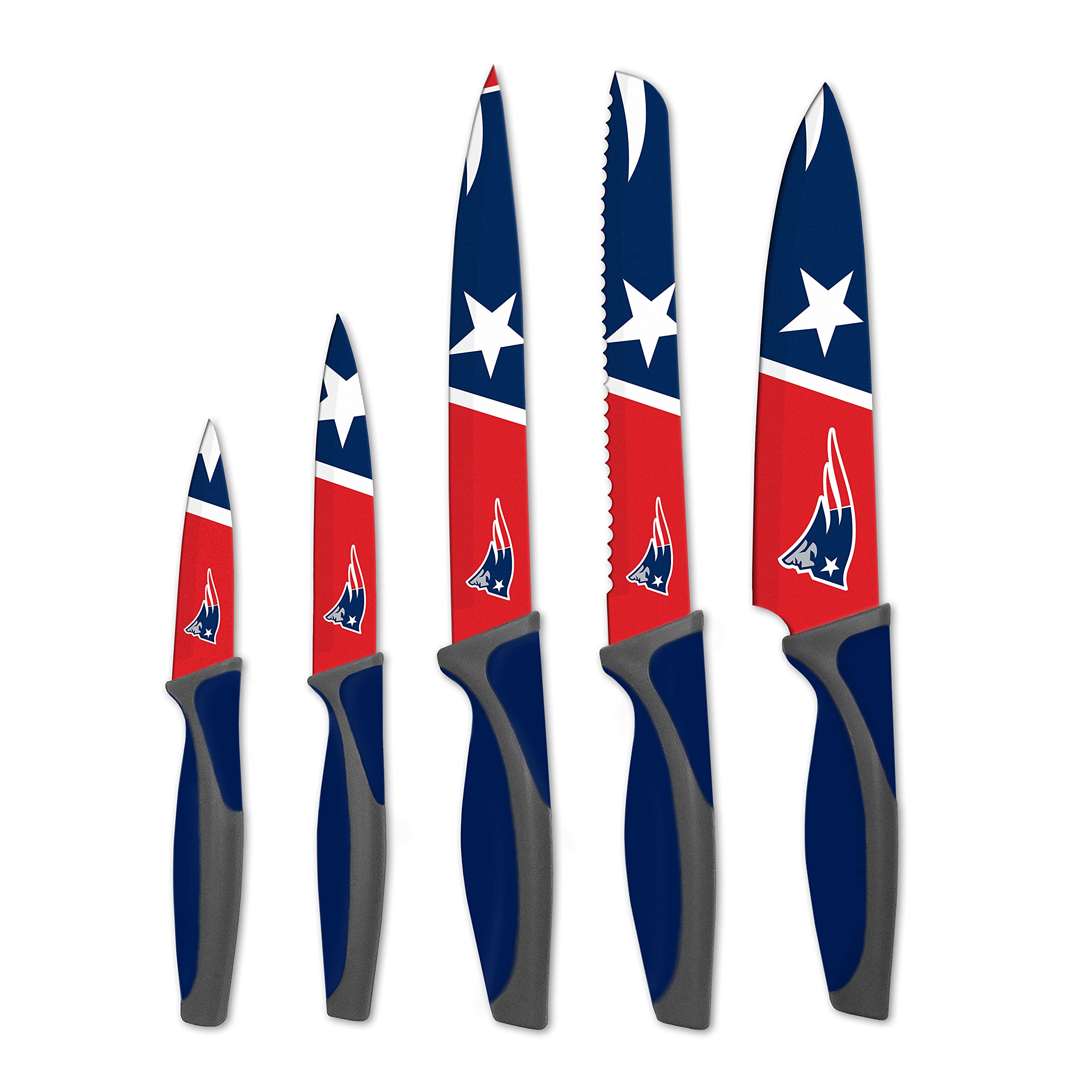 Premium NFL New England Patriots Themed Kitchen Knife Set - Officially Licensed Cutlery for Patriots Fans - Perfect for Game Day Cooking, Tailgating & Home Decor