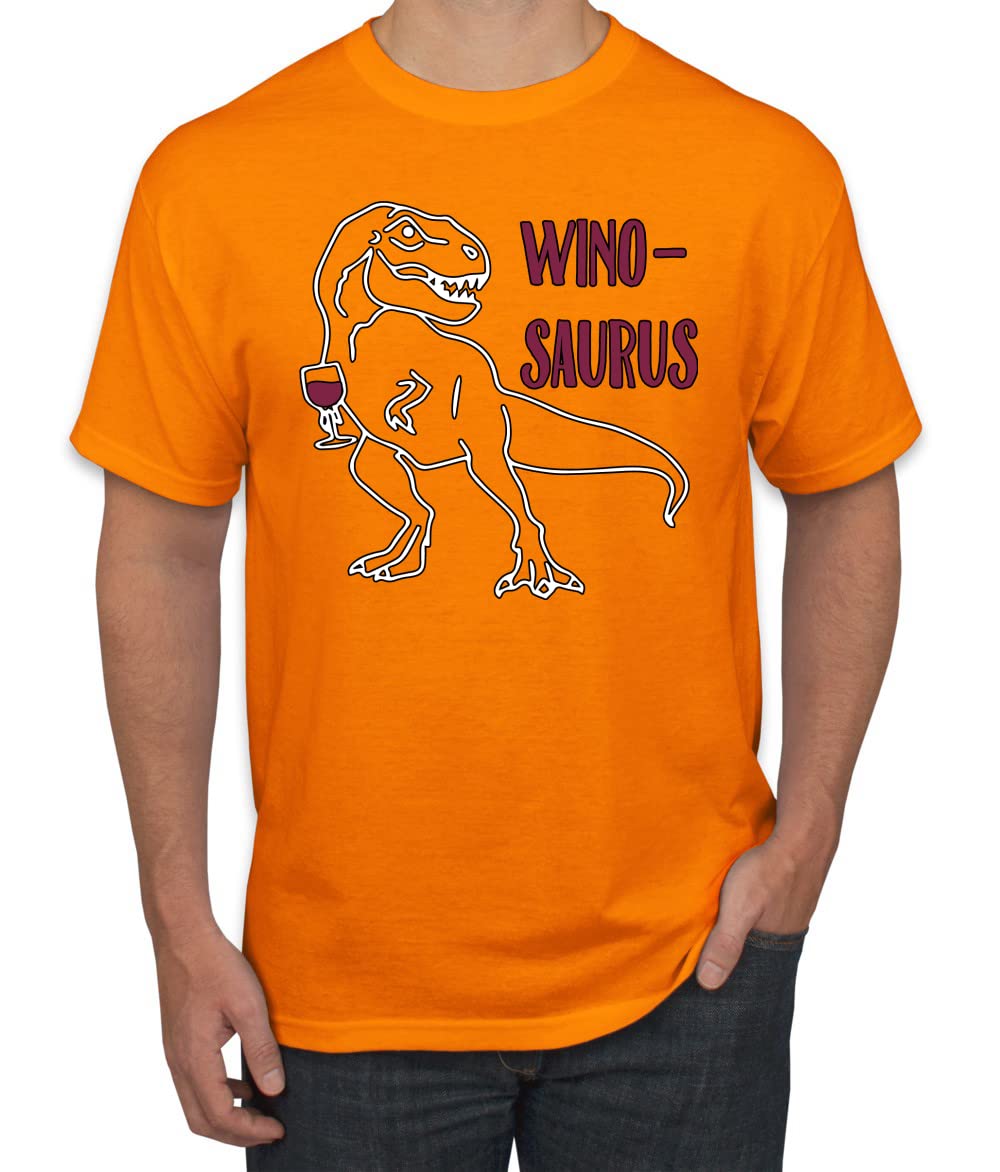 Winosaurus Funny Wine Dinosaur Joke Pun Drinking Graphic T-Shirt for Men | Cool Dino Wine Lover Gift for Birthday & Parties