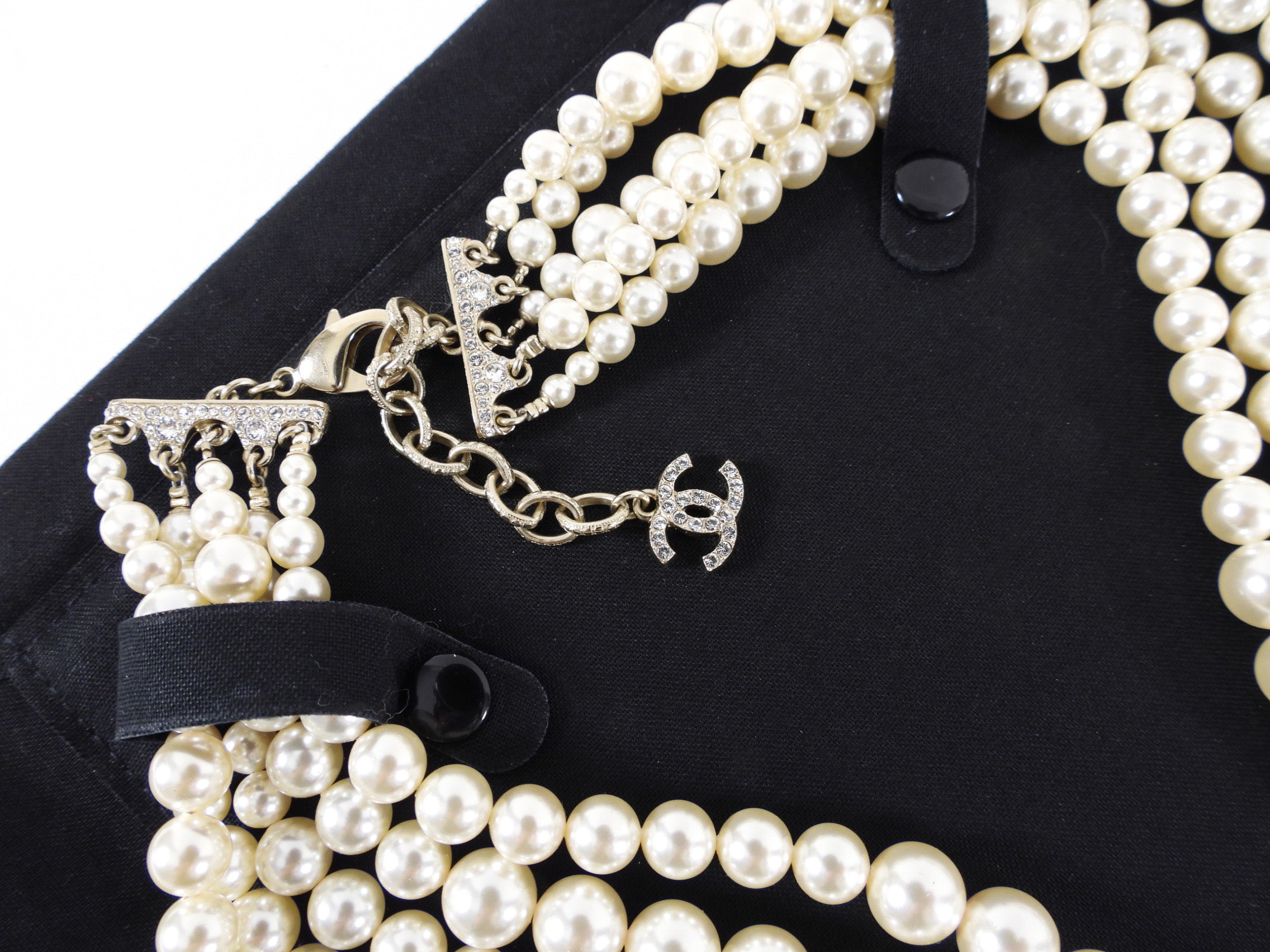 Chanel 18B Pearl Large Statement 5 Strand Necklace - Luxury Fashion Jewelry for Women, Elegant Pearl Necklace for Party, Wedding & Special Occasions